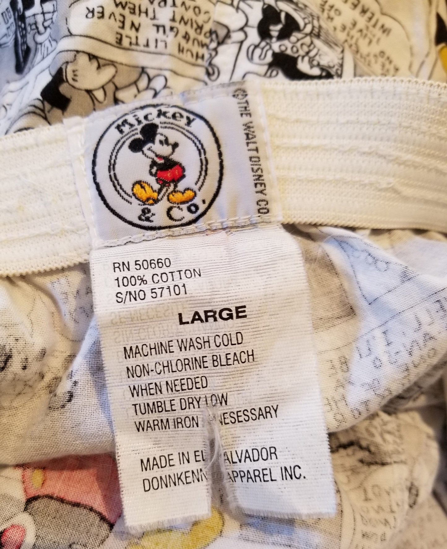 80s Mickey Mouse Disney Boxer Shorts Comic Print Cotton Extra Small