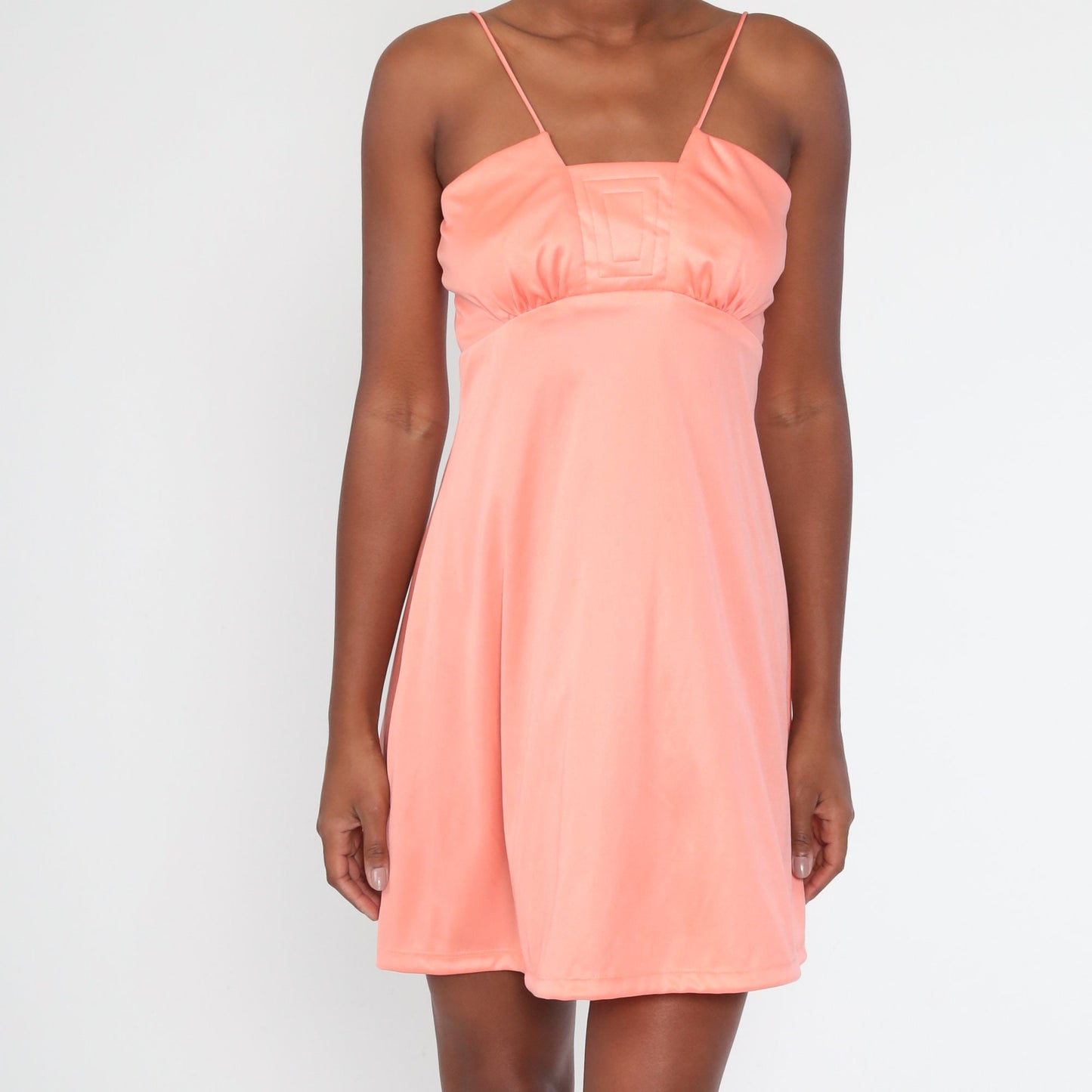 70s Peach Disco Dress with Matching Jacket Grecian Spaghetti Strap Mini Small