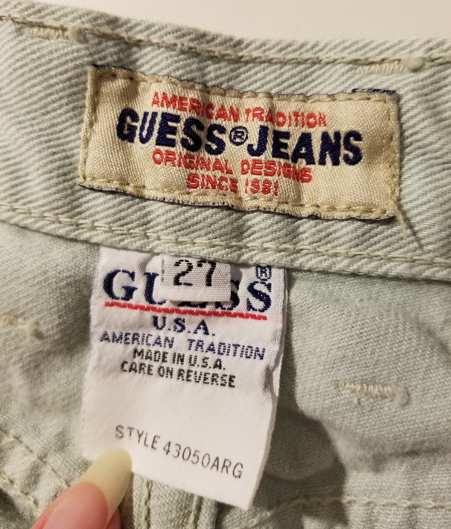 Guess Mint Green High Waist Mom Jeans 80s Denim Slim Tapered Extra Small