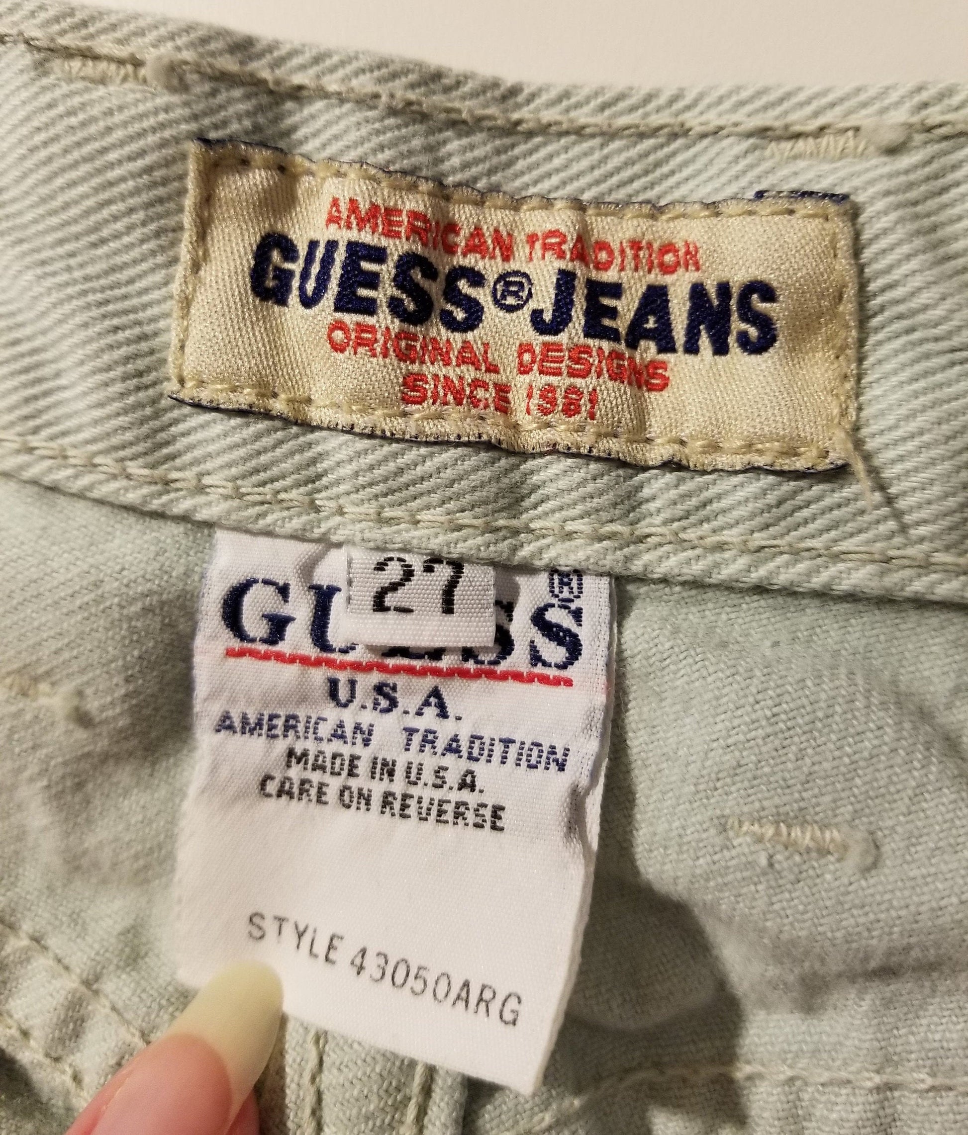 Guess Mint Green High Waist Mom Jeans 80s Denim Slim Tapered Extra Small