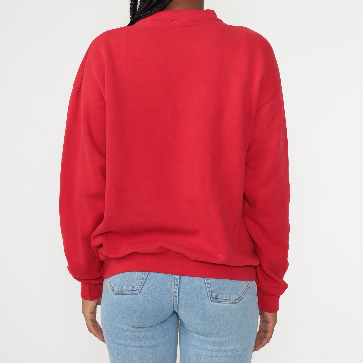 90s Bear Mountain New York Graphic Sweatshirt Crewneck Red Medium Large