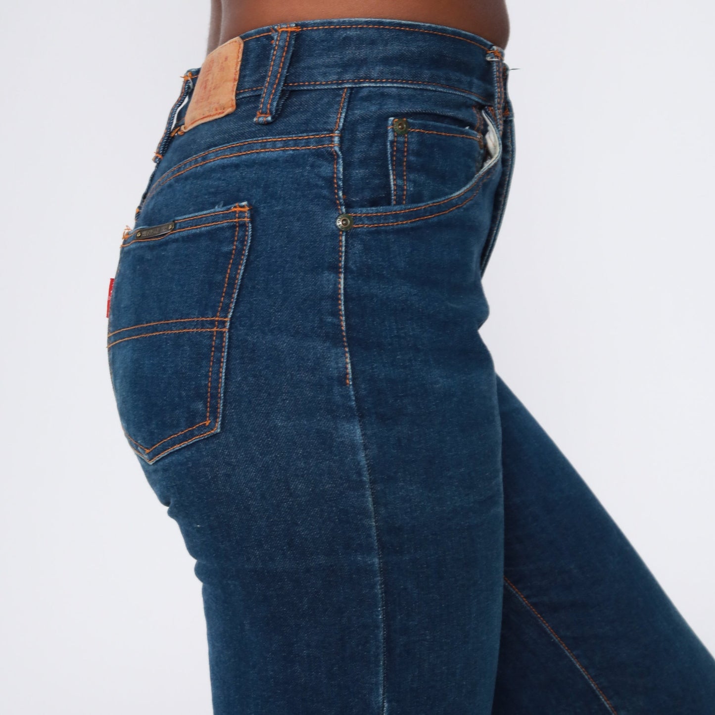 80s Big Stone Dark Blue High Waisted Bootcut Jeans Small 26
