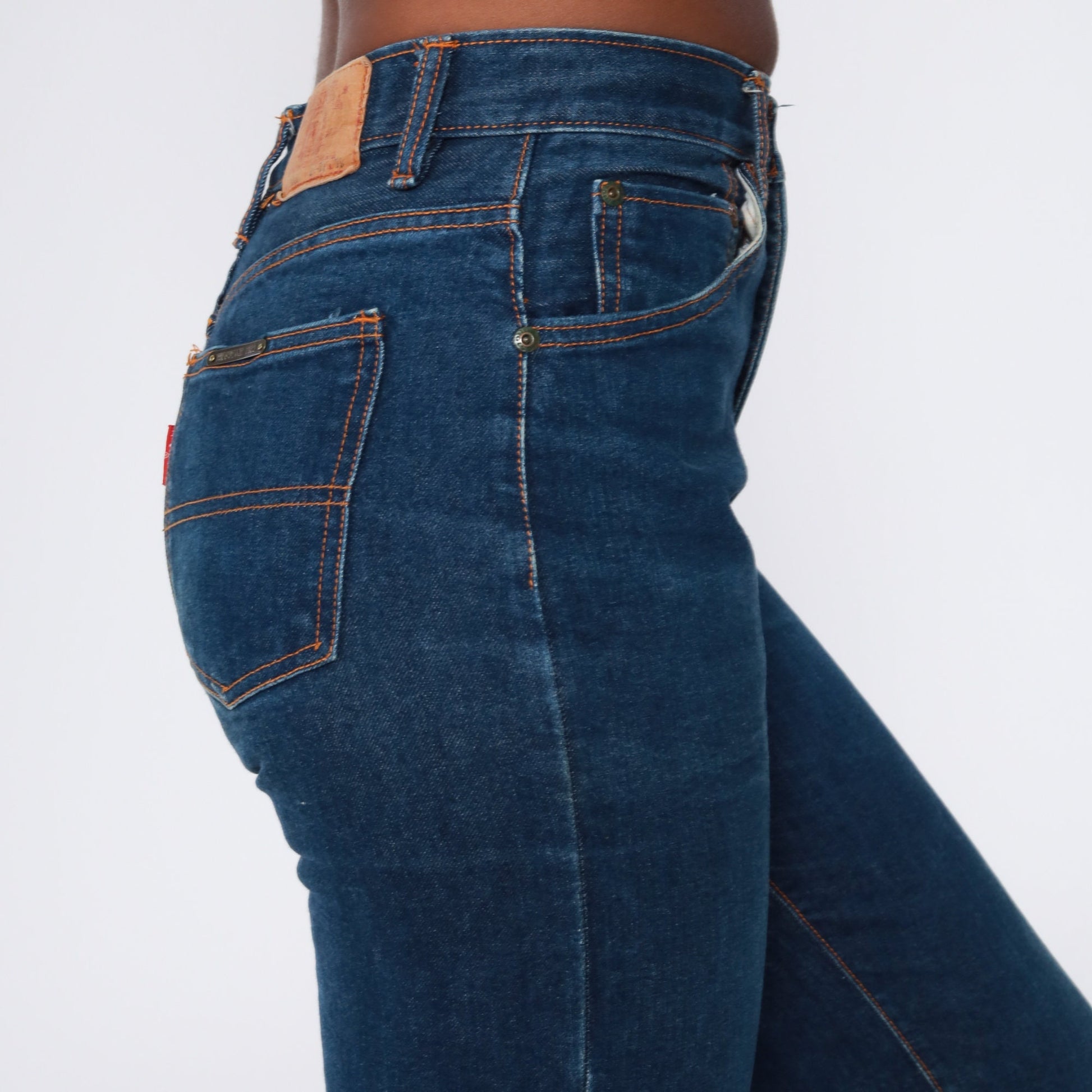 80s Big Stone Dark Blue High Waisted Bootcut Jeans Small 26