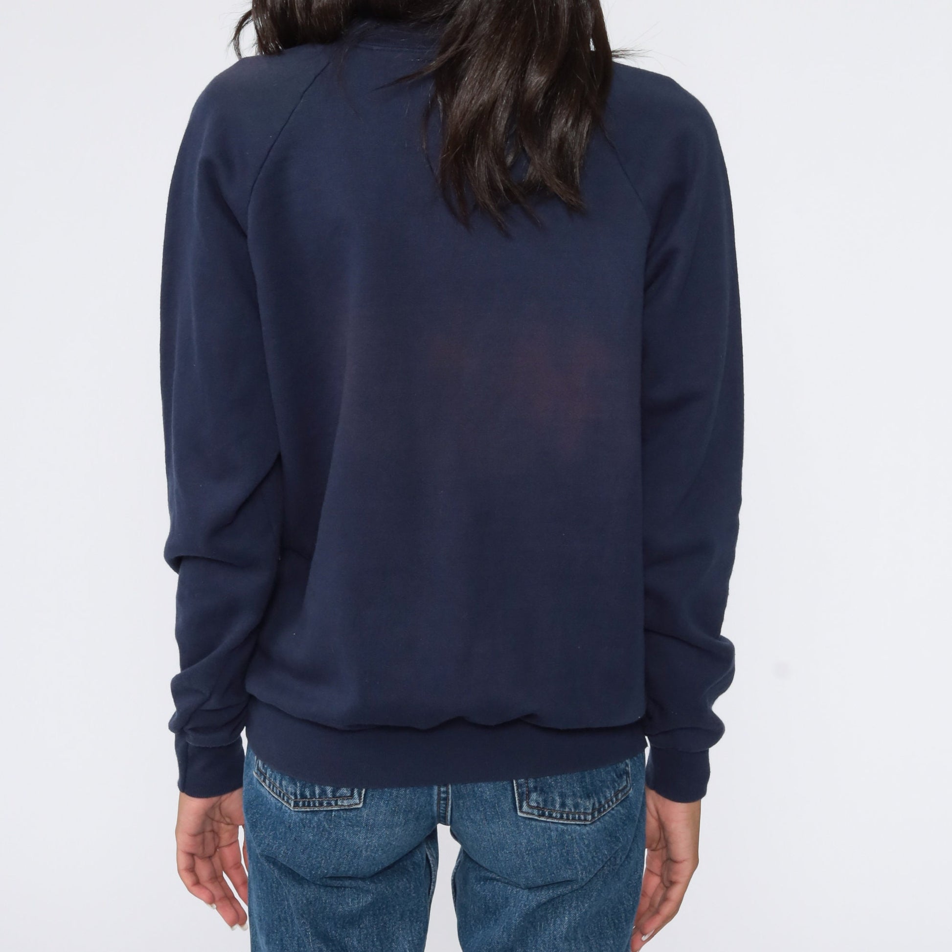 80s Atlanta Hey Y'all Georgia Raglan Sweatshirt Navy Graphic Crewneck Medium