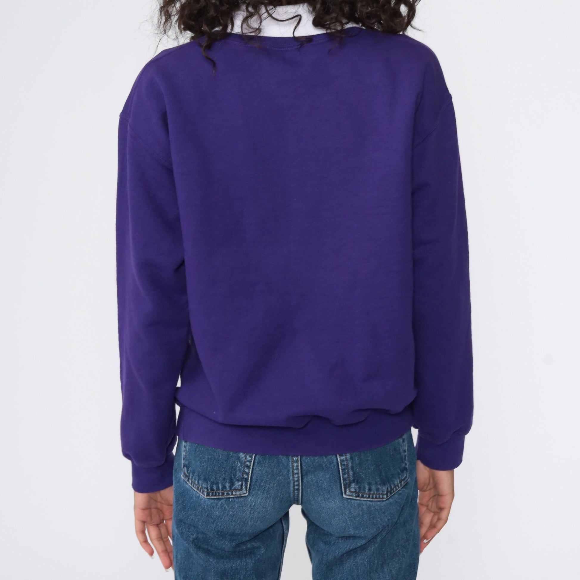 80s Polar Bear Alaska Graphic Sweatshirt Purple Crewneck Small