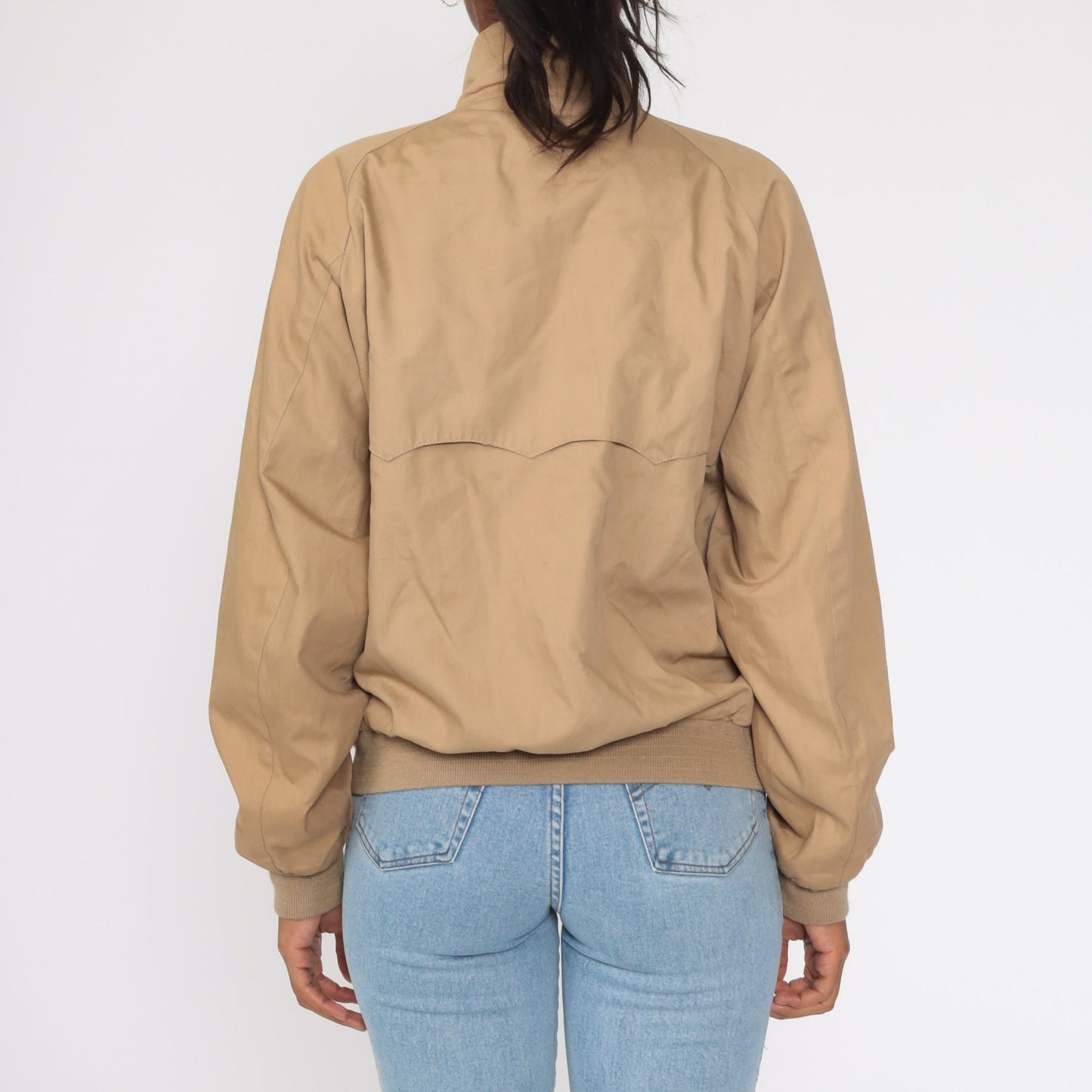 1970s Tan Zip Raglan Windbreaker Jacket Medium Large