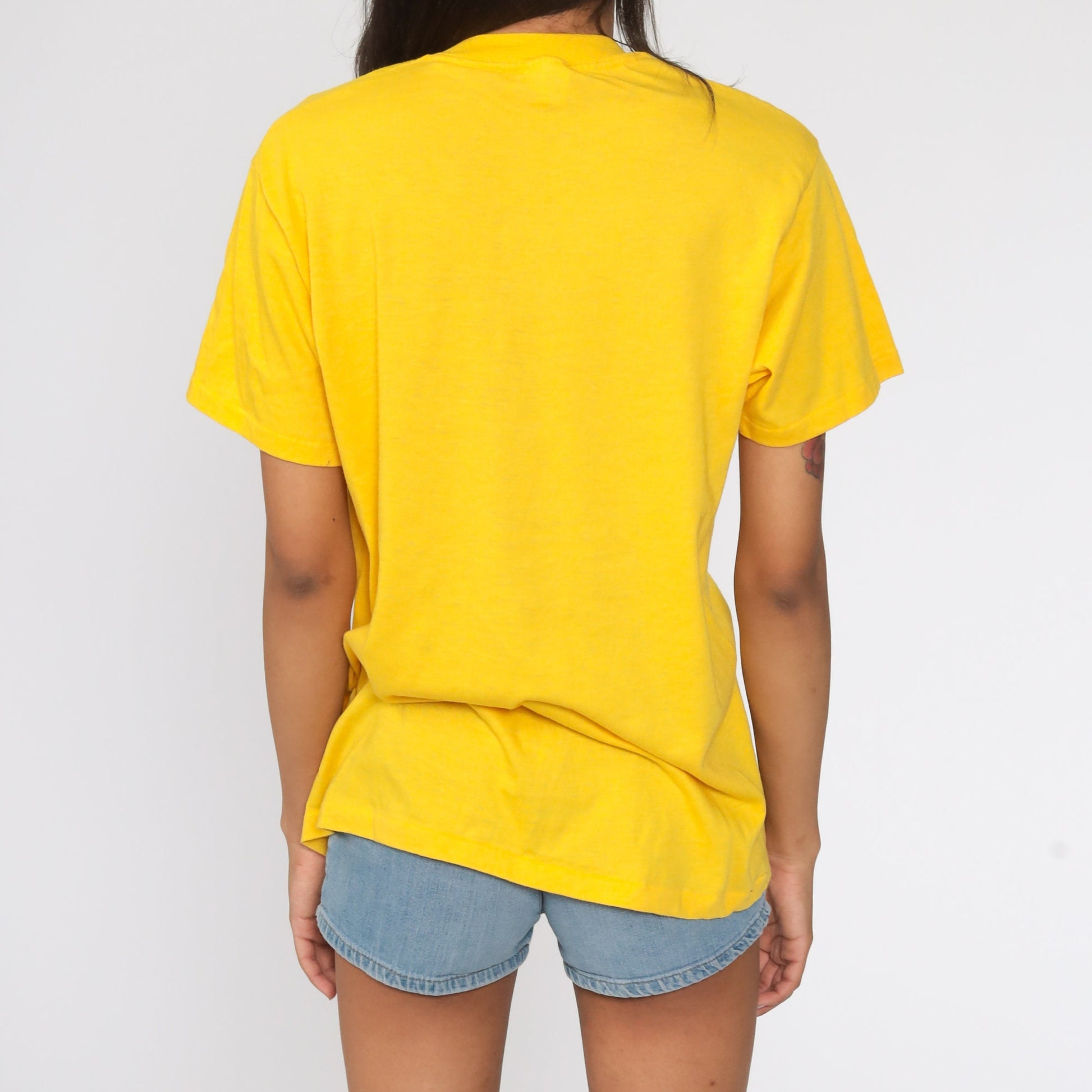 80s Loma Linda Running Graphic T-Shirt Yellow Single Stitch Medium