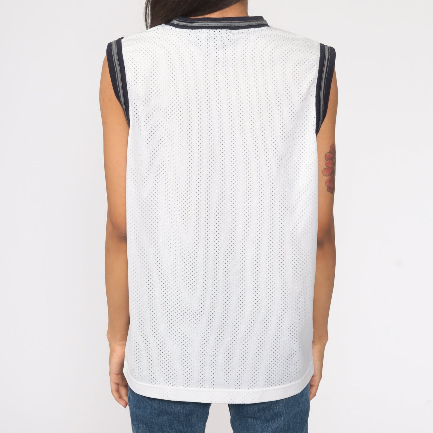 90s Starter Mesh Tank Top White Sports Jersey Small