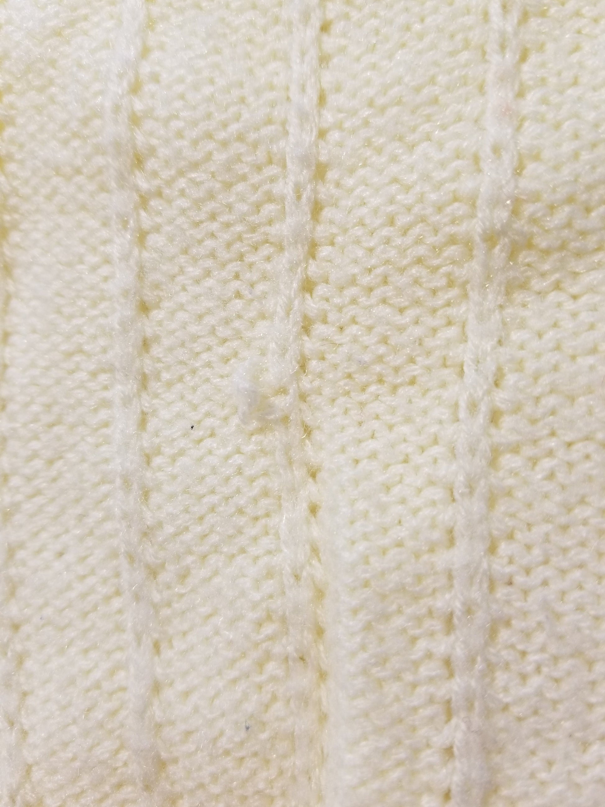 80s Cream V-Neck Knit Sweater Pointelle Slouchy Pullover Medium