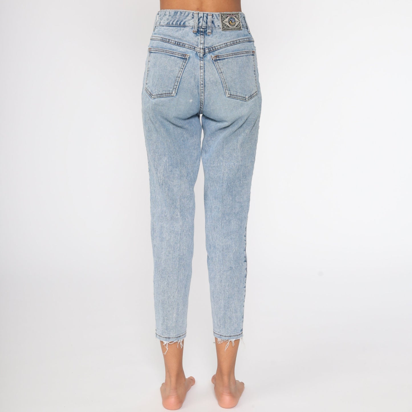 80s Acid Wash High Waist Mom Jeans Blue Denim Small 26