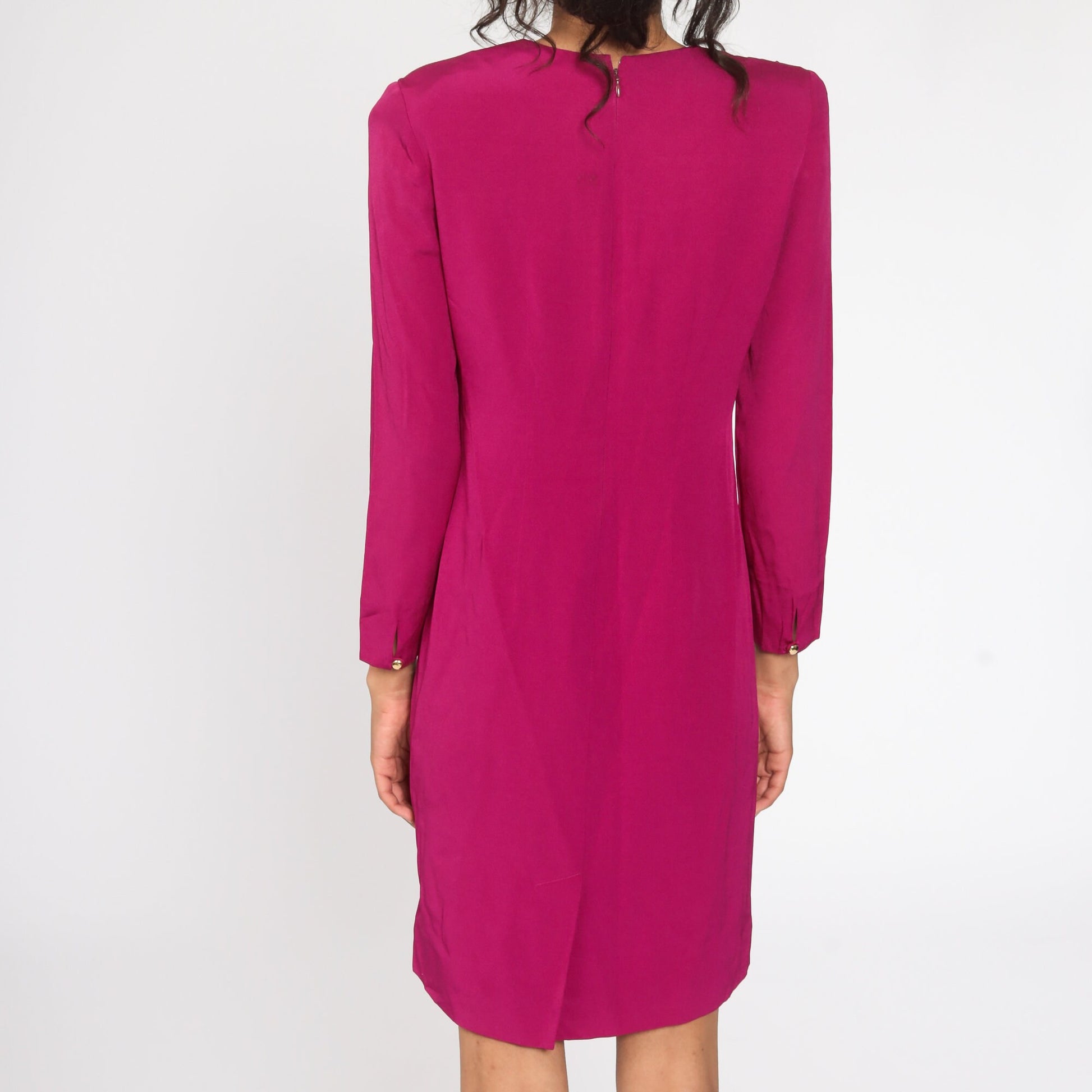 90s Liz Claiborne Pink Mini Sheath Dress Long Sleeve Small