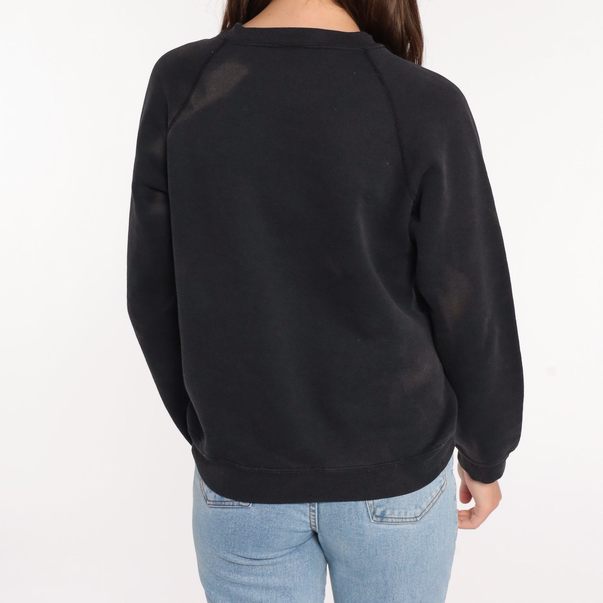 80s Iowa Hawkeyes Distressed Sweatshirt Black Graphic Crewneck Small