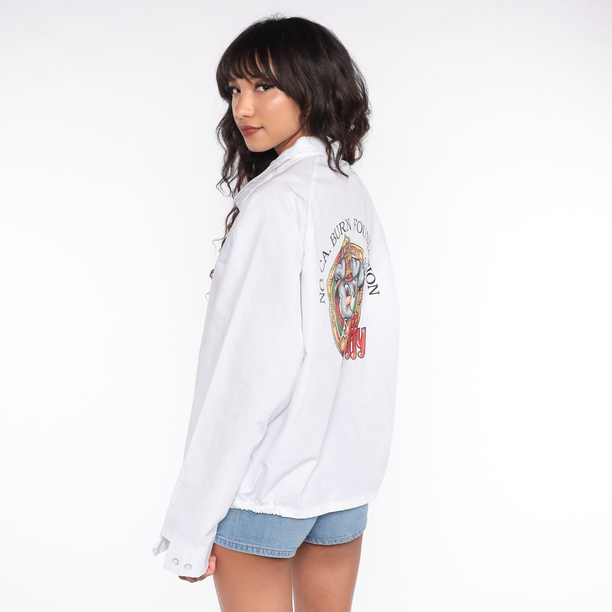 80s Northern California Burn Foundation Windbreaker White Jacket Extra Large