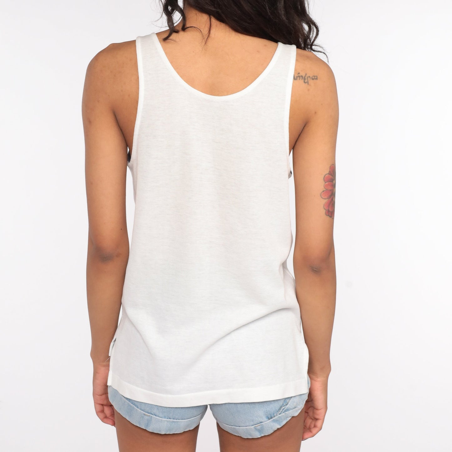 80s Nike Sheer White Mesh Tank Top Athletic Small S