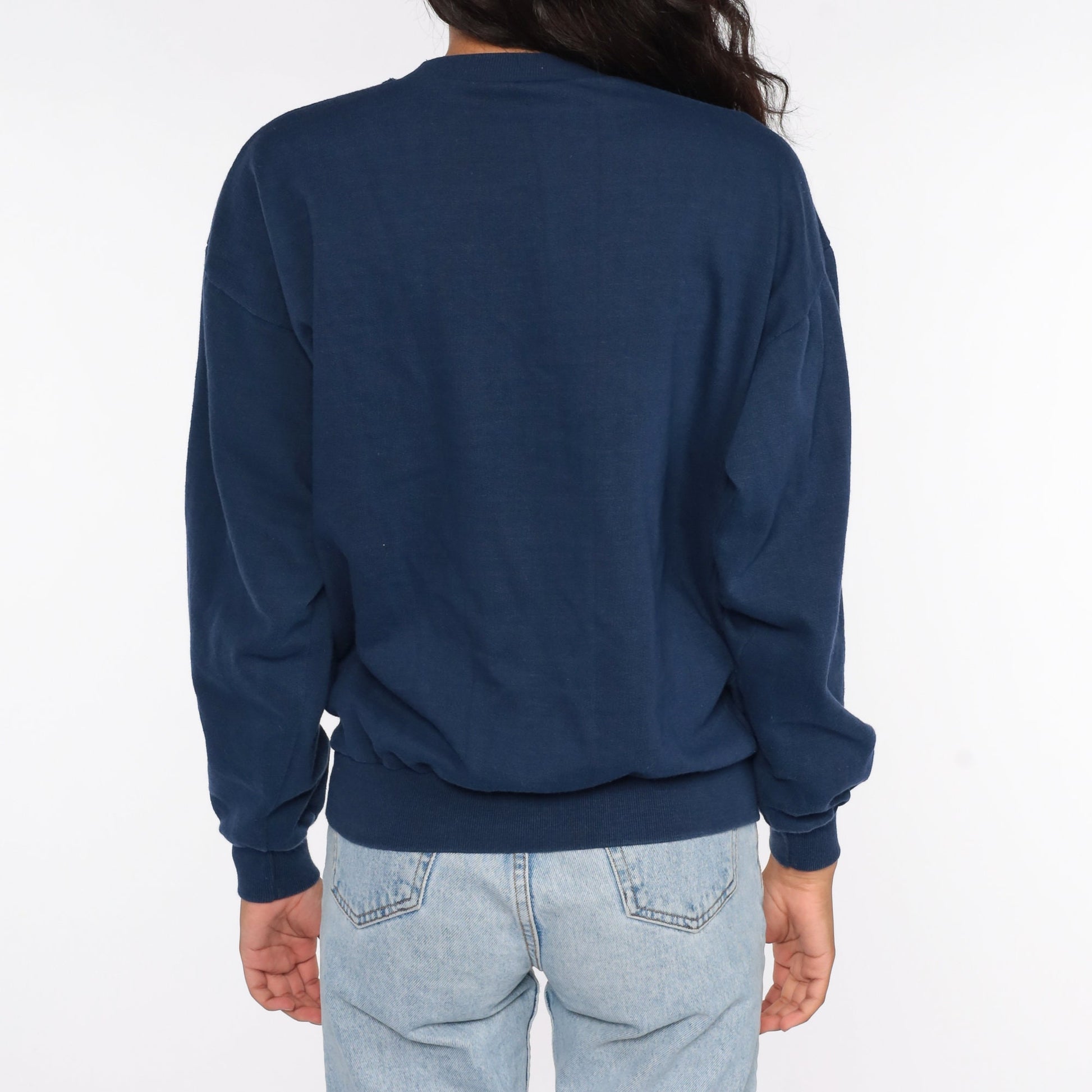 80s Amsterdam Holland Crest Sweatshirt Blue Graphic Crewneck Medium