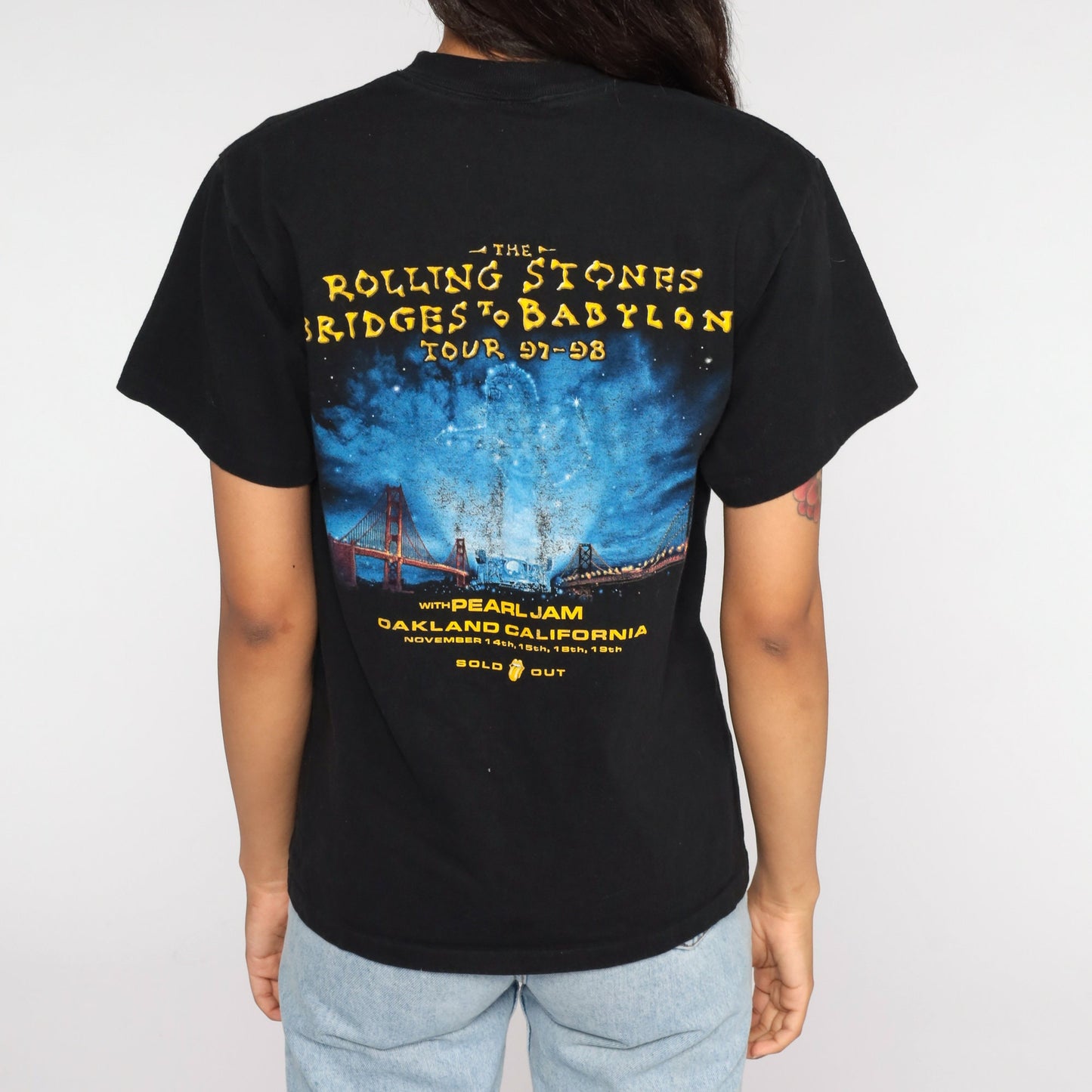 1997 Rolling Stones Bridges to Babylon Tour T Shirt Cotton Small