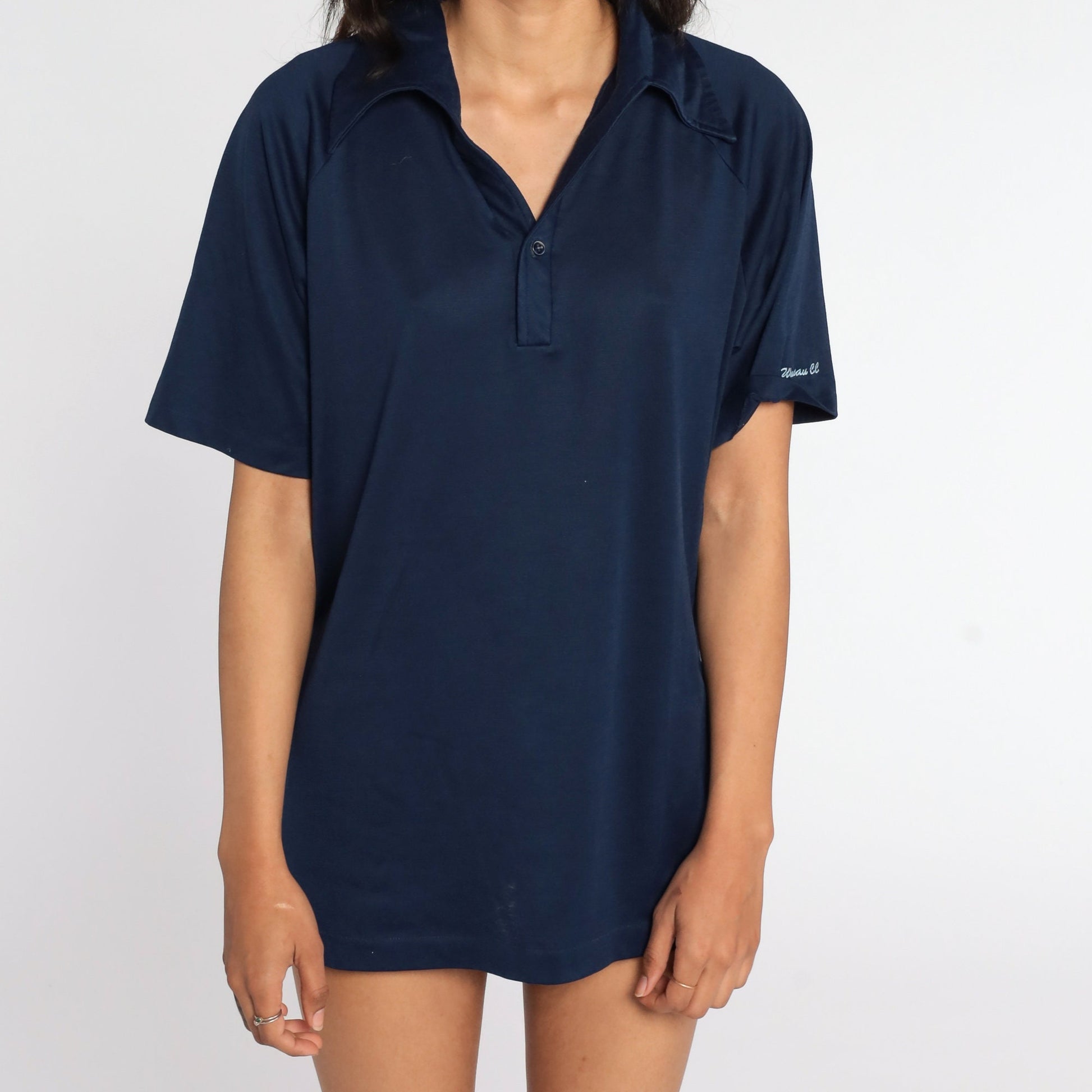 70s Wausau Country Club Bowling Uniform Shirt Navy Phyllis Orioles Large