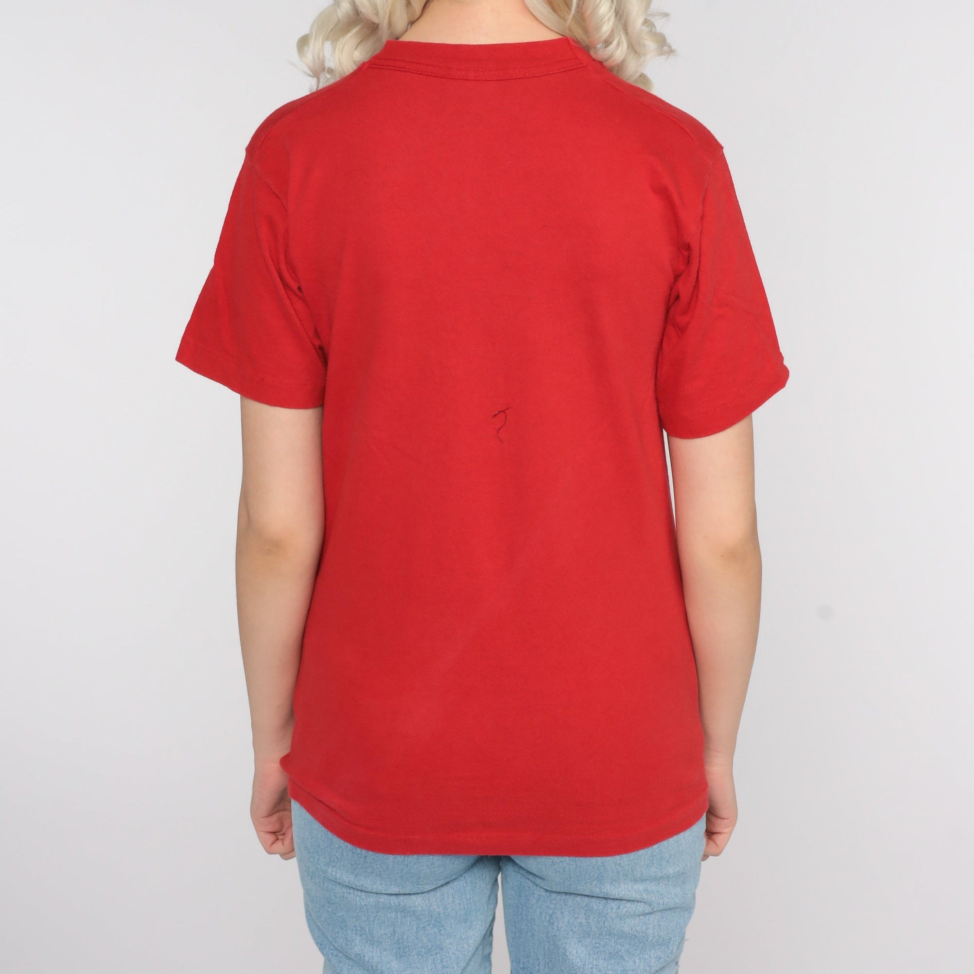 90s Texas ABCs Graphic T-Shirt Red Cotton Tee Extra Small XS