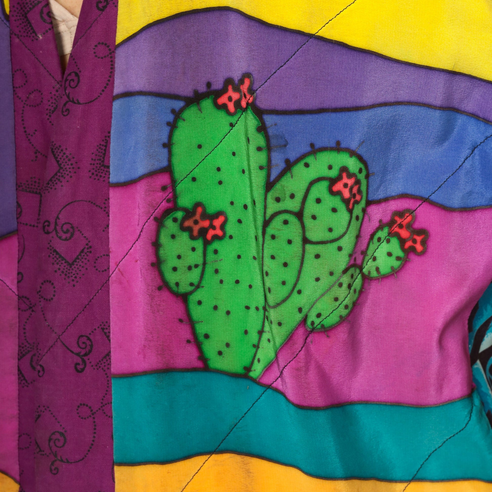 90s Southwestern Cactus Desert Print Vest Small Medium