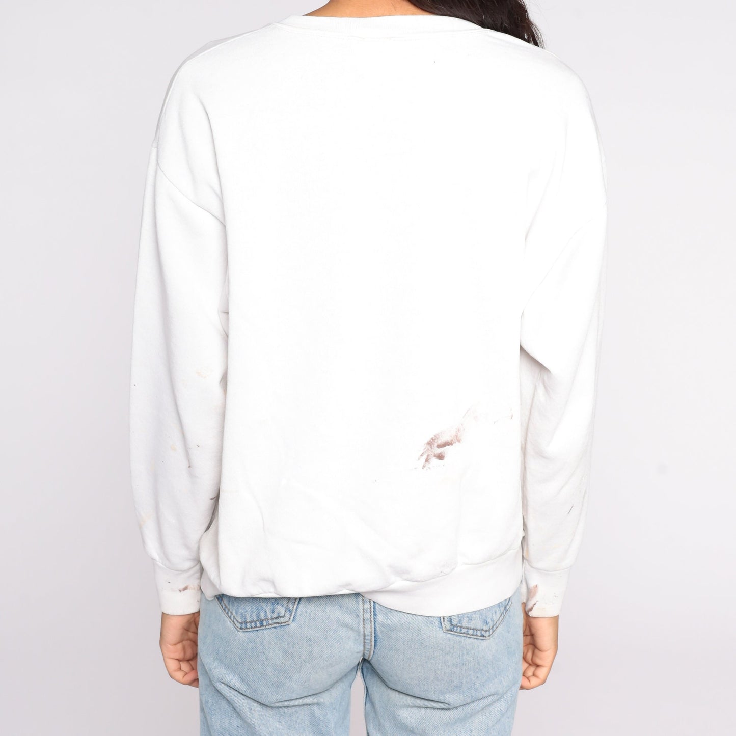 90s Providence Rhode Island Lobster Sweatshirt Paint Splatter Distressed Large