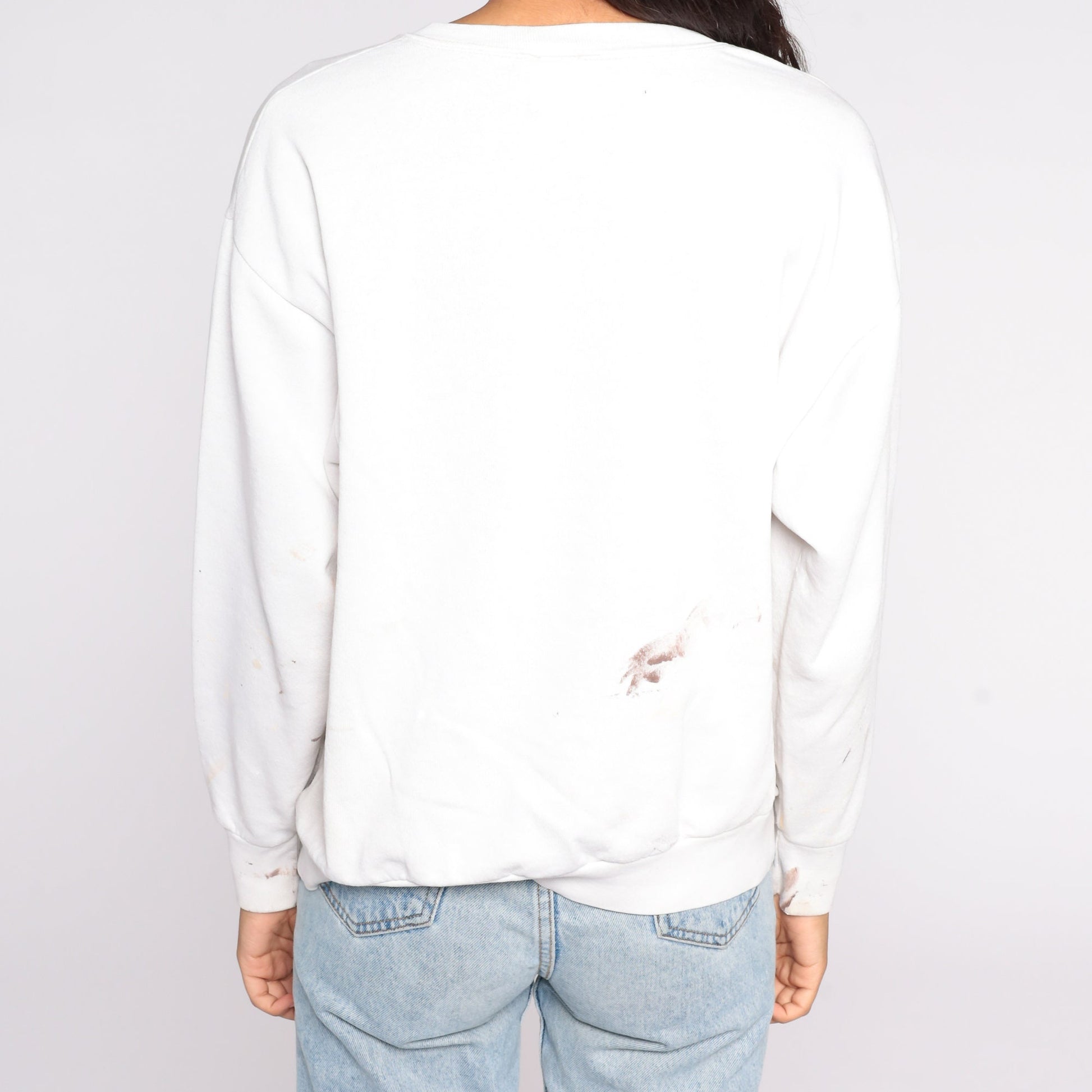 90s Providence Rhode Island Lobster Sweatshirt Paint Splatter Distressed Large
