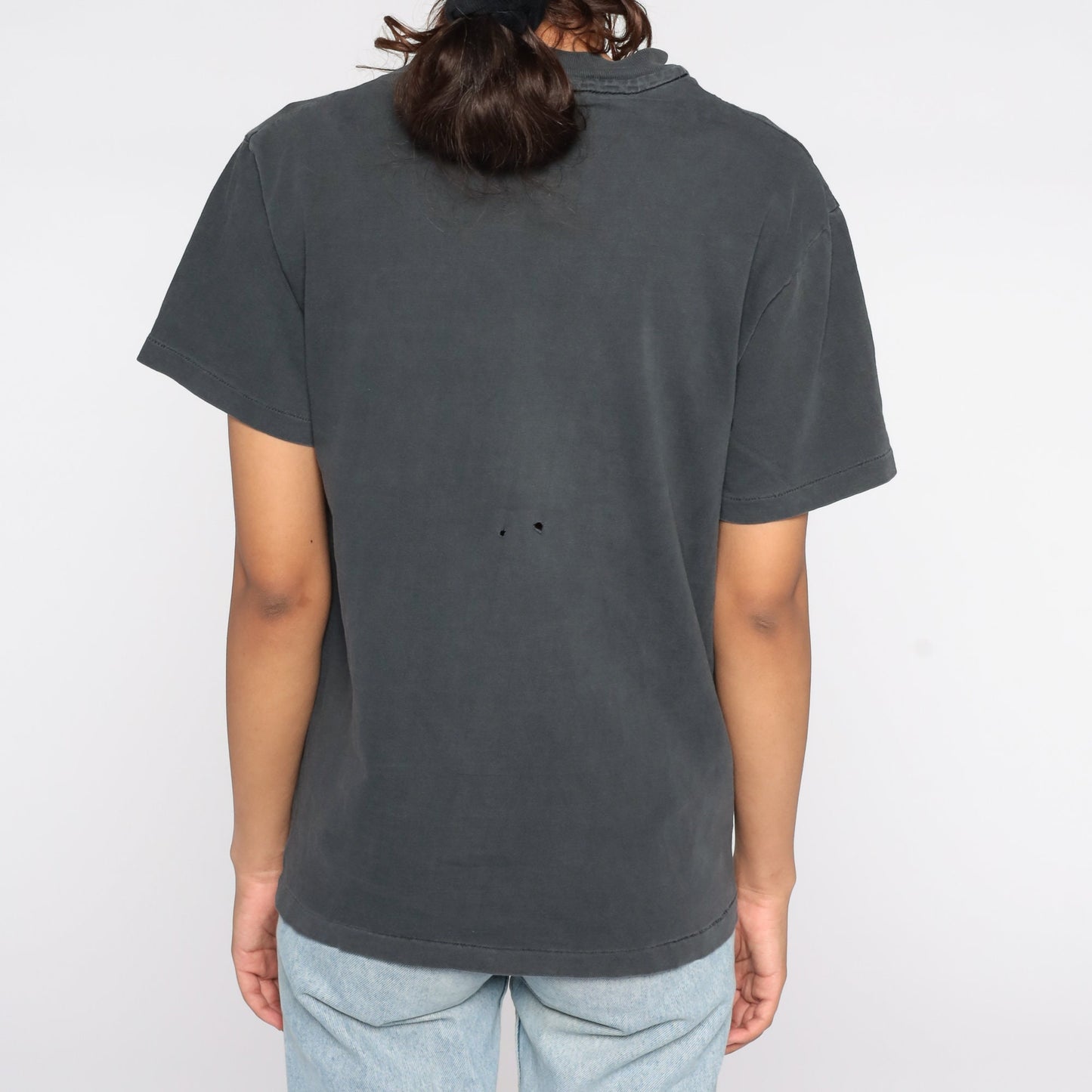90s Tropical Fishkeepers Exchange Graphic T-Shirt Faded Black Cotton Small