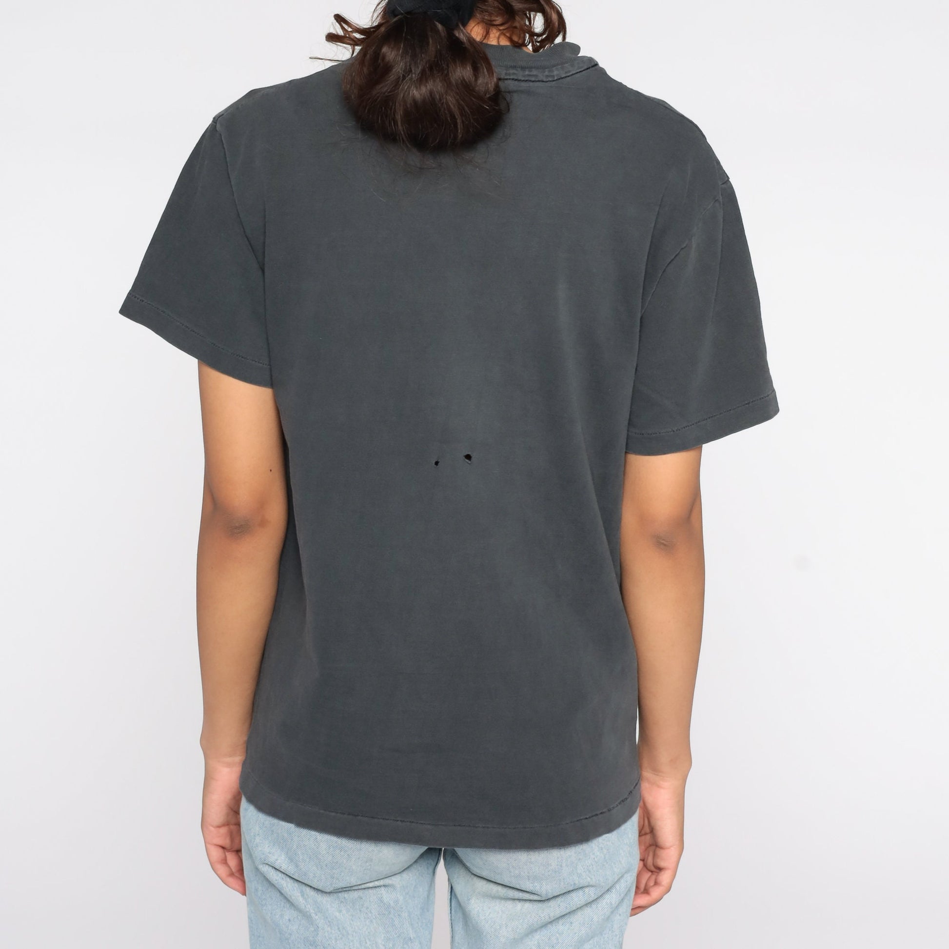 90s Tropical Fishkeepers Exchange Graphic T-Shirt Faded Black Cotton Small