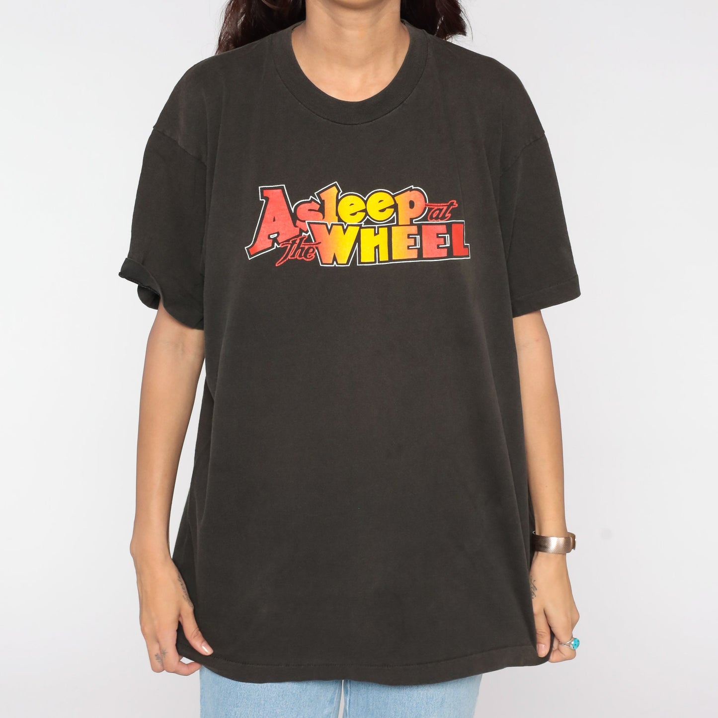 80s Asleep at the Wheel Band Tour T-Shirt Black Cotton Extra Large XL
