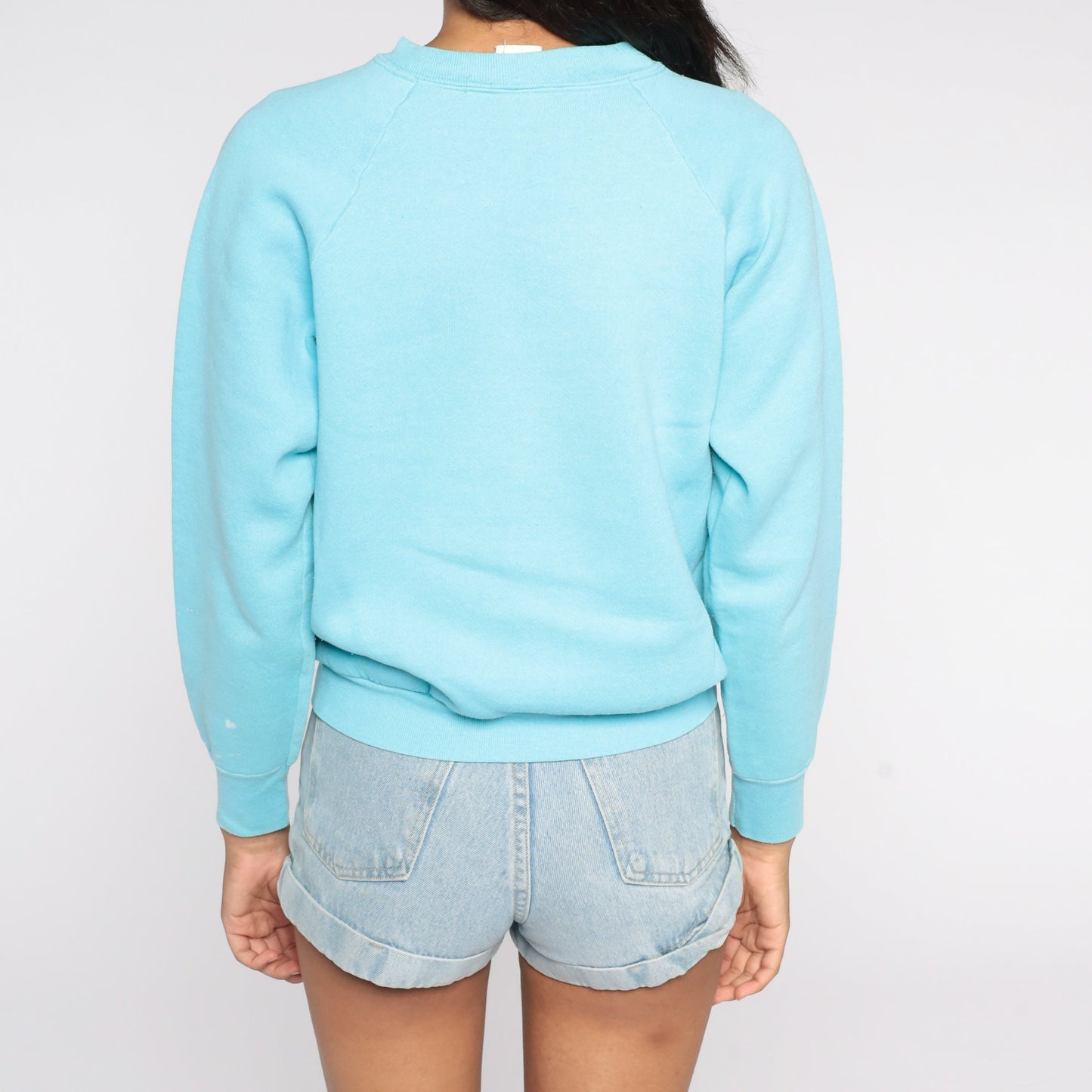 80s Three Wise Men Christian Sweatshirt Baby Blue Raglan Graphic Small