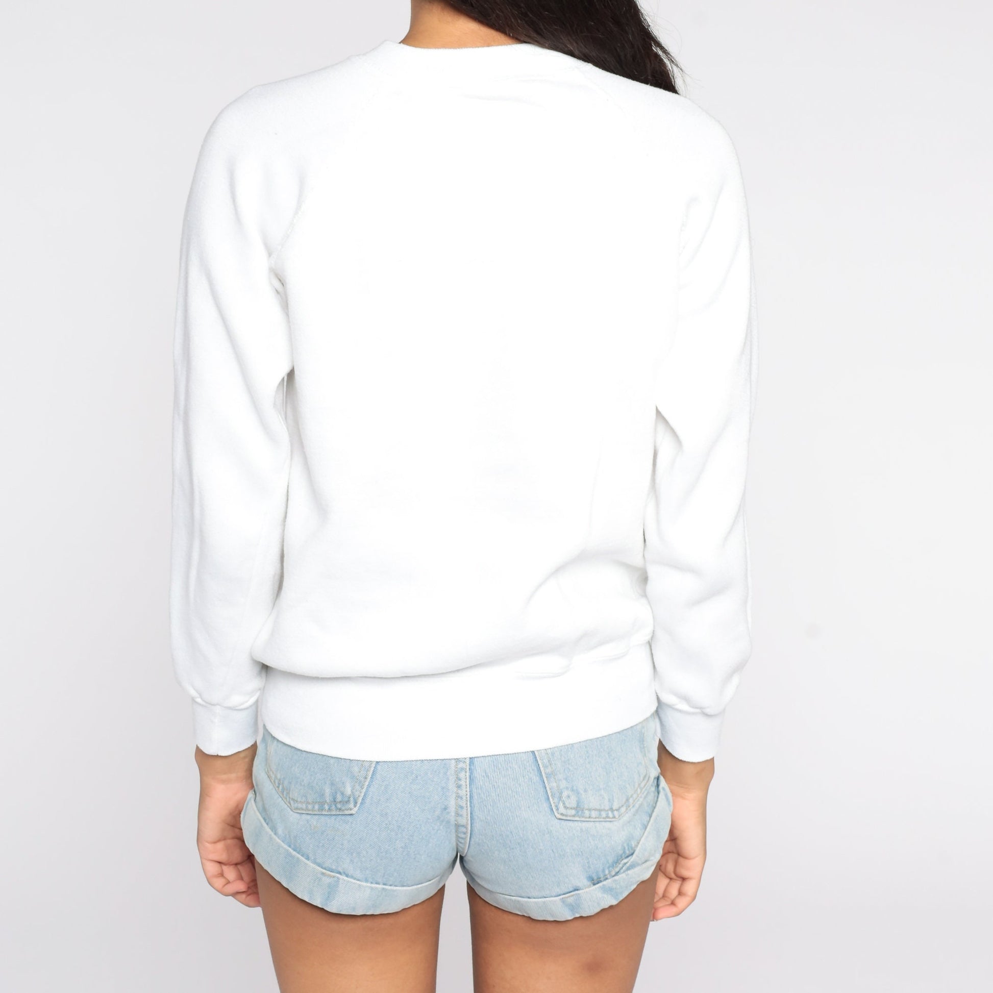 80s California Scholarship Federation Raglan Sweatshirt White Graphic Pullover Small