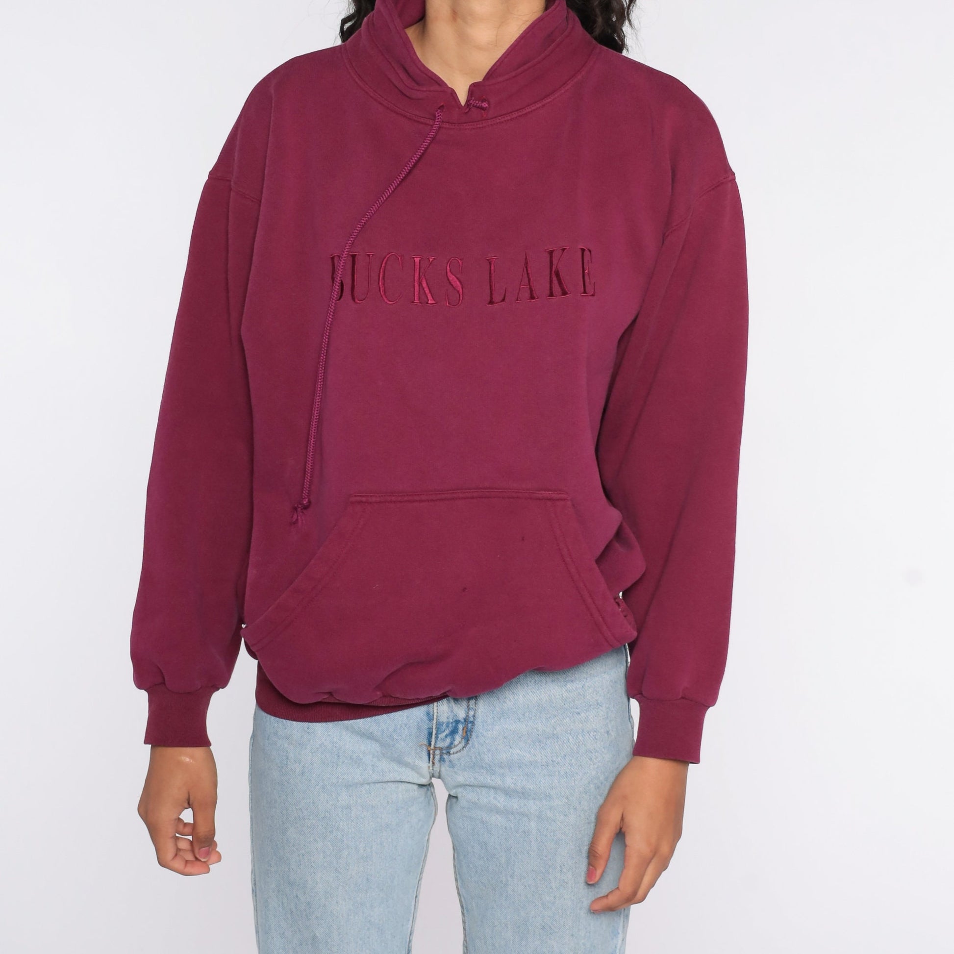 90s Bucks Lake California Sweatshirt Burgundy Crewneck Pullover Extra Large XXL