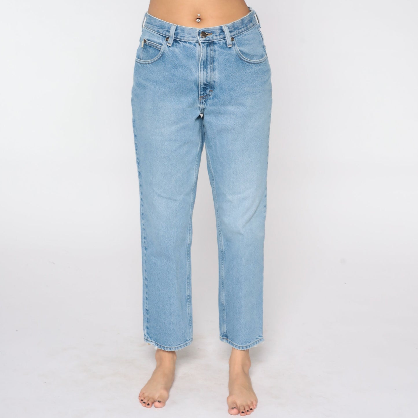 80s L.L. Bean High Waist Straight Leg Jeans Blue Denim Medium