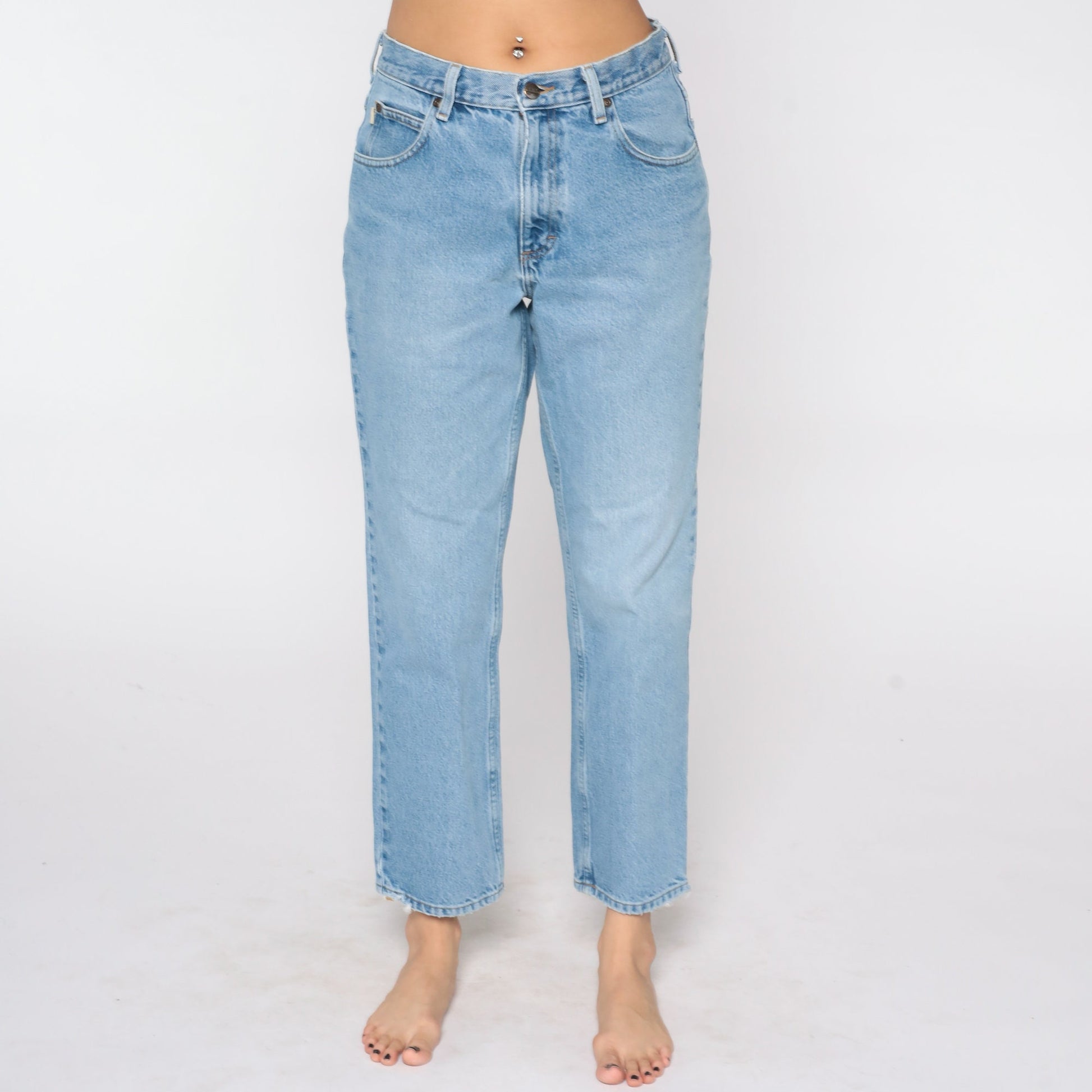 80s L.L. Bean High Waist Straight Leg Jeans Blue Denim Medium