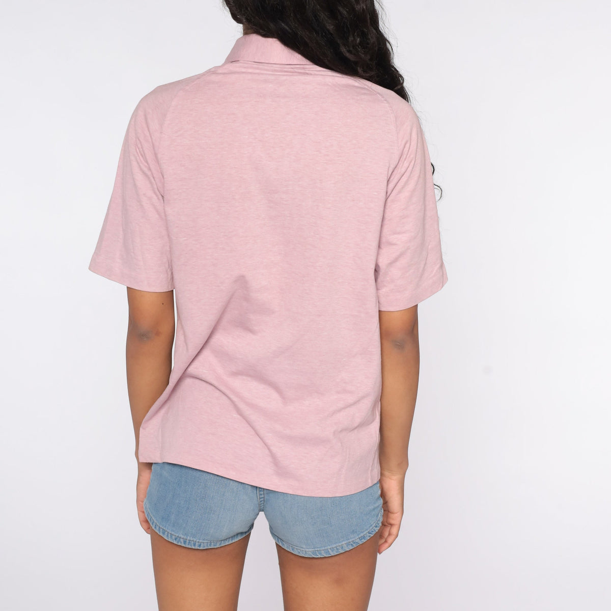 80s Munsingwear Penguin Polo Shirt Lavender Half-Button Cotton Small