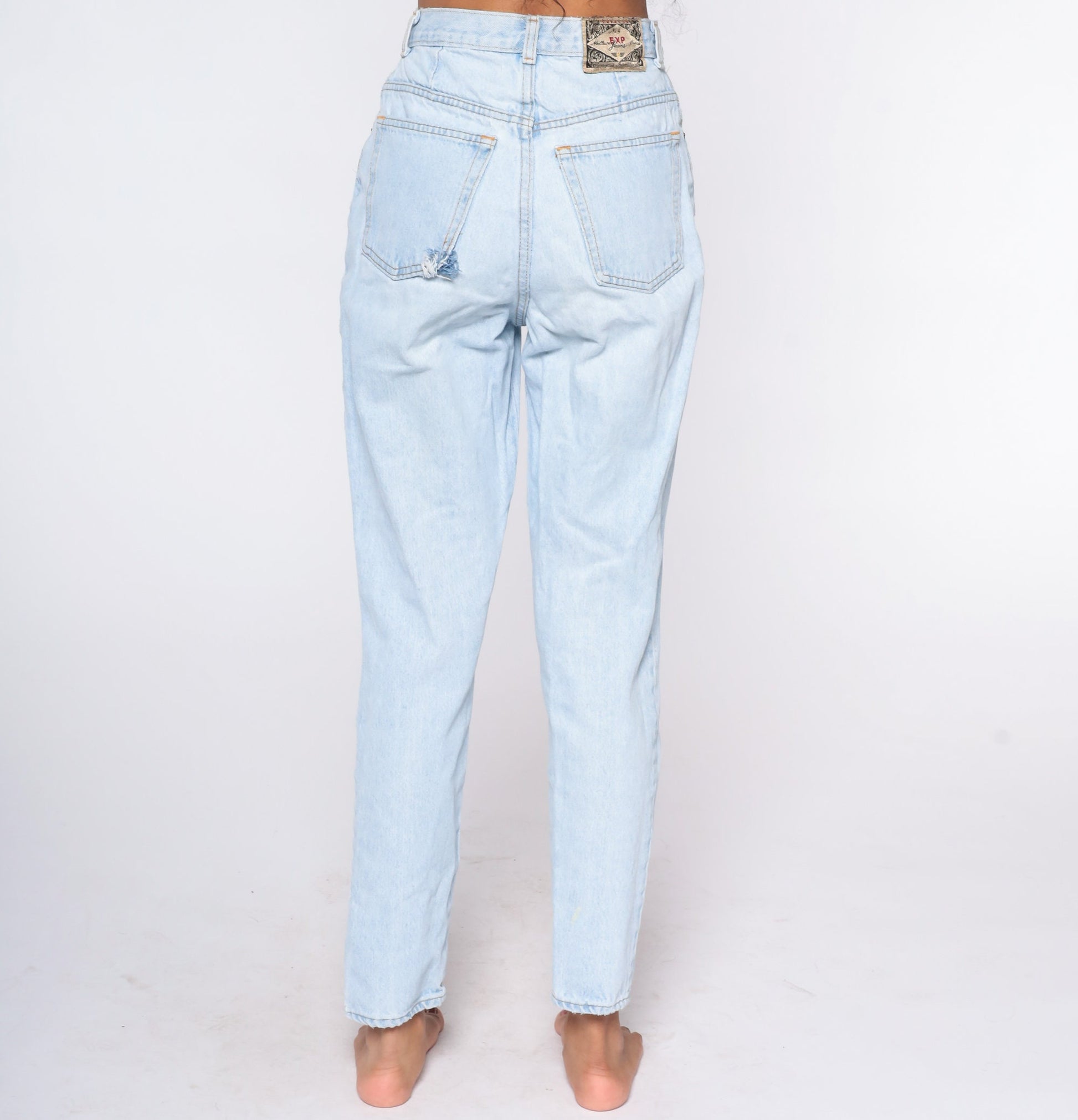 90s Express High Waist Tapered Jeans Blue Denim Small 27