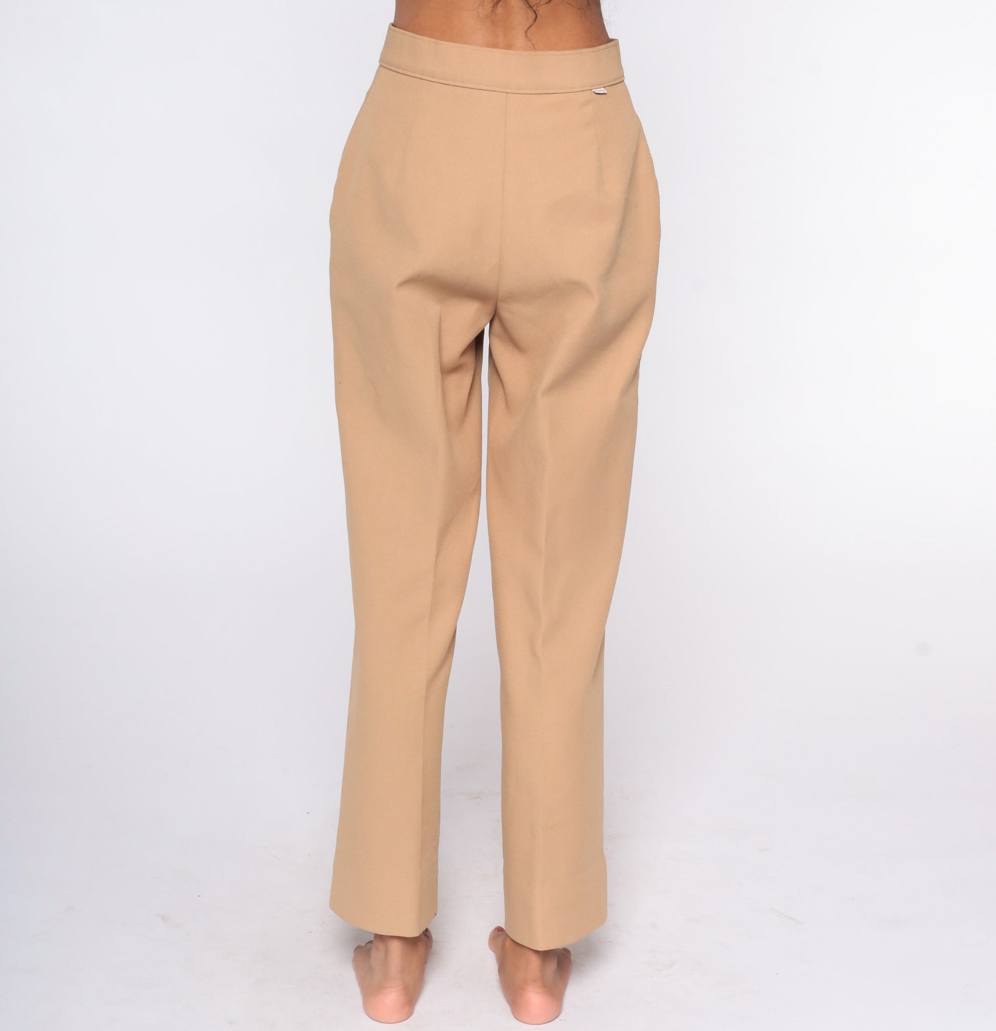 70s Levis High Waist Wide Leg Trousers Tan Straight Leg Small