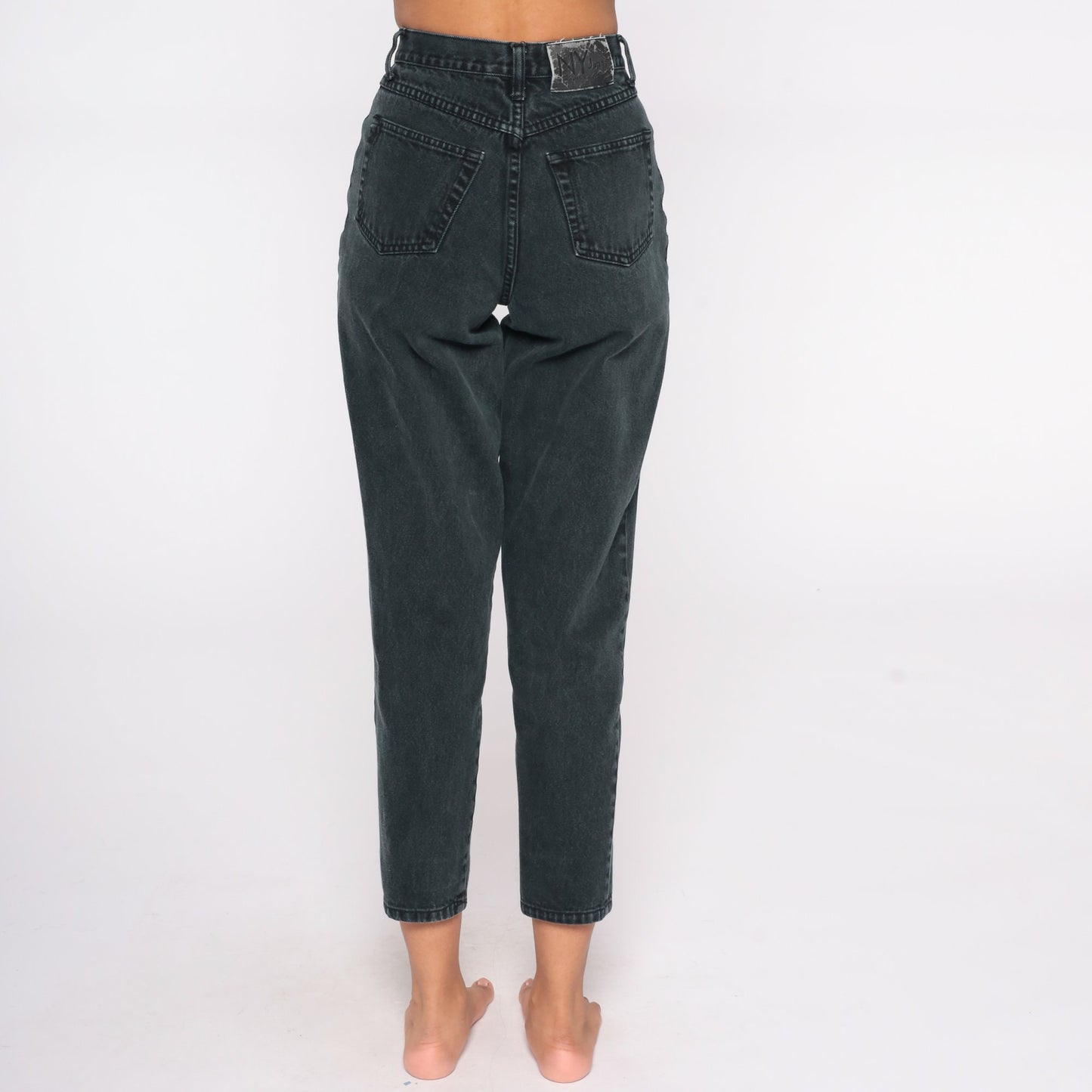 90s NY Jeans Black High Waist Tapered Denim Extra Small XS