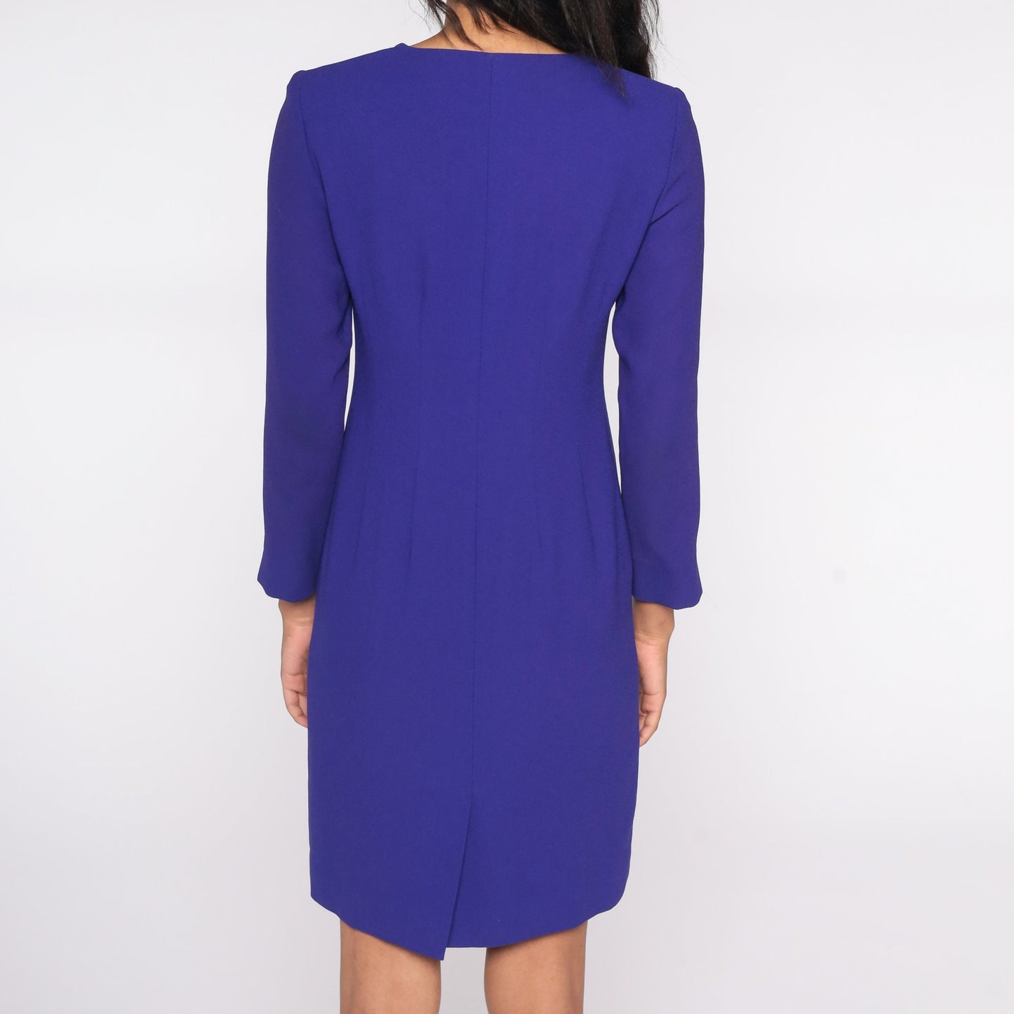 90s Liz Claiborne Purple Mini Dress Long Sleeve Sheath Front Zip Extra Small