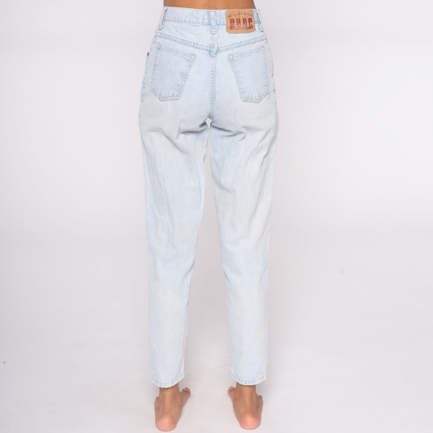 80s Acid Wash High Waist Mom Jeans Blue Denim Tapered Small