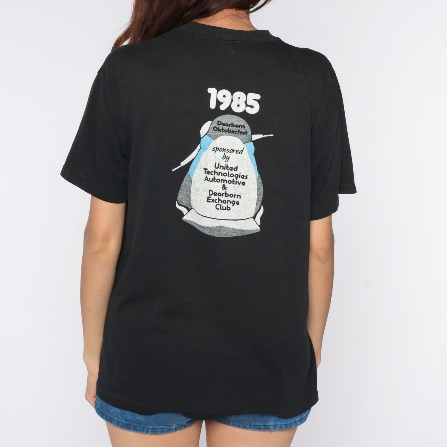 1985 Dearborn Oktoberfest Marathon 10K Graphic T-Shirt 80s Single Stitch Large L
