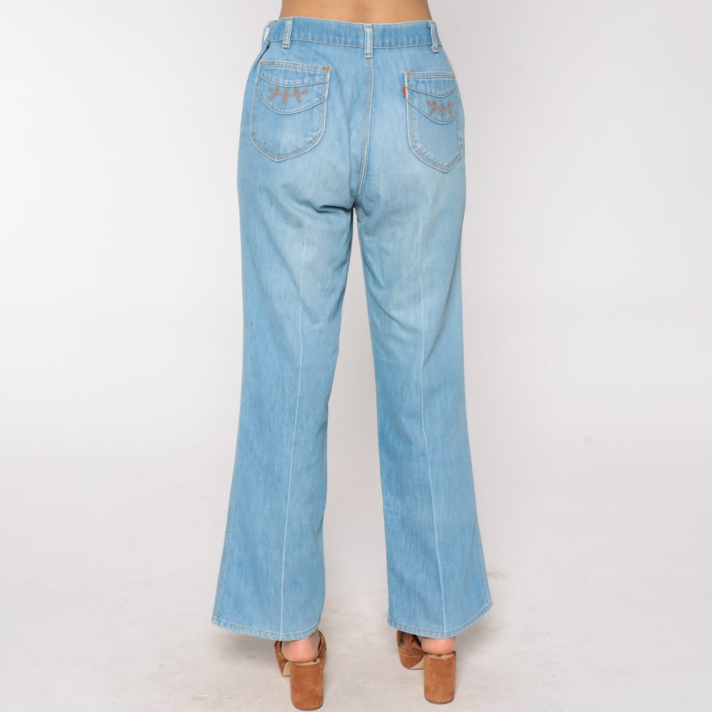 70s Levis Bell Bottom Jeans High Waist Blue Denim Flared 32