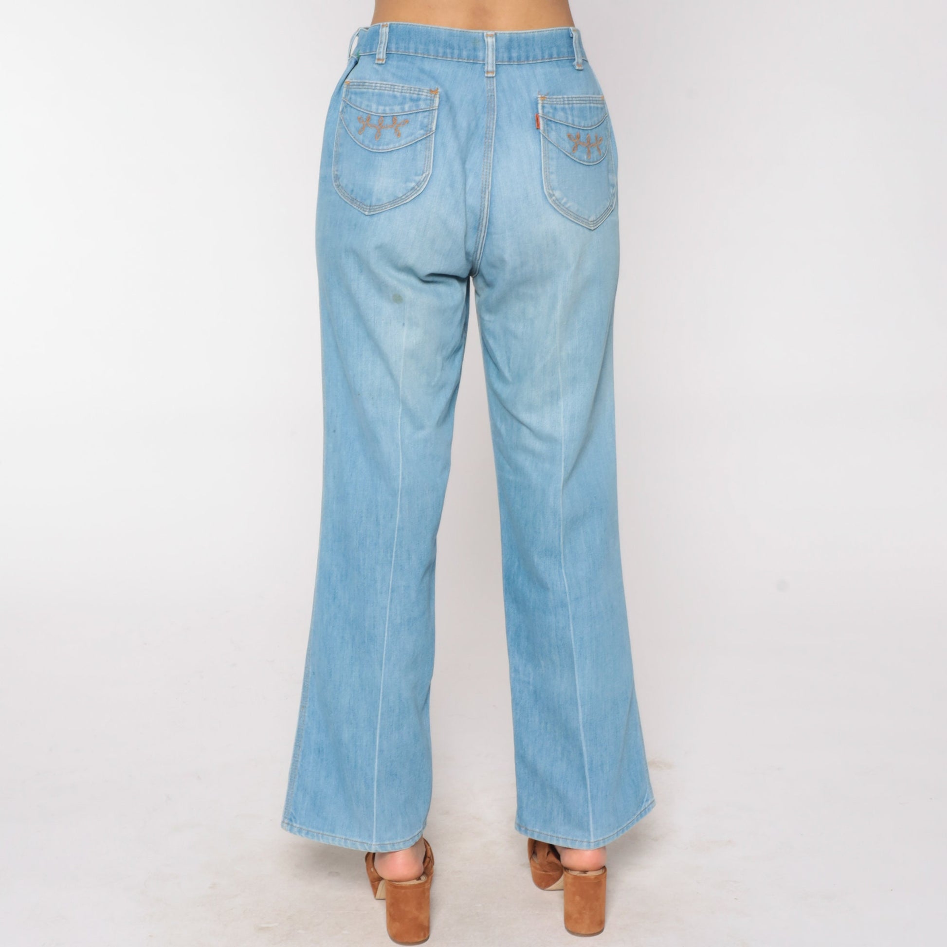 70s Levis Bell Bottom Jeans High Waist Blue Denim Flared 32