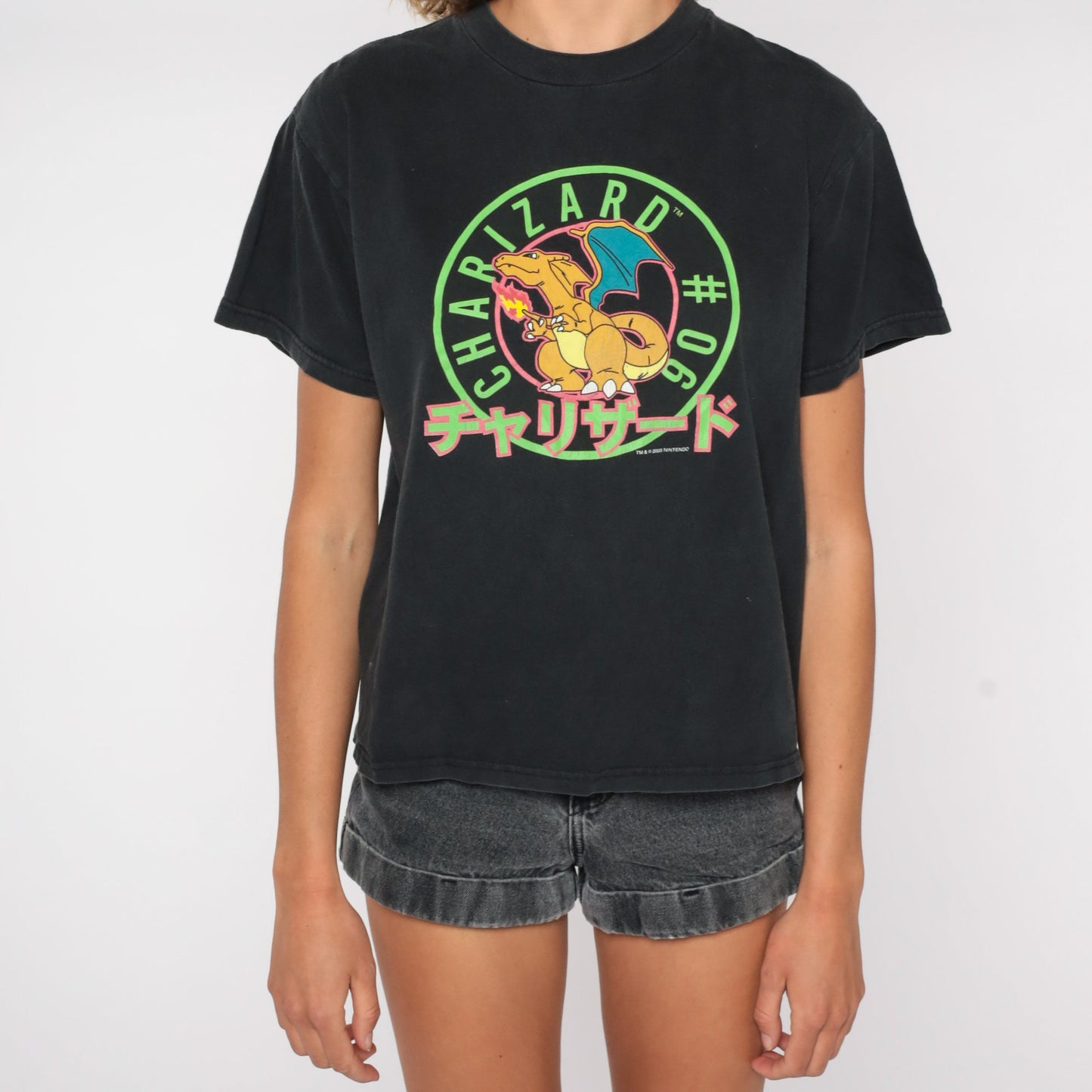 Y2K Pokemon Charizard Graphic T-Shirt Cotton Tee Medium M
