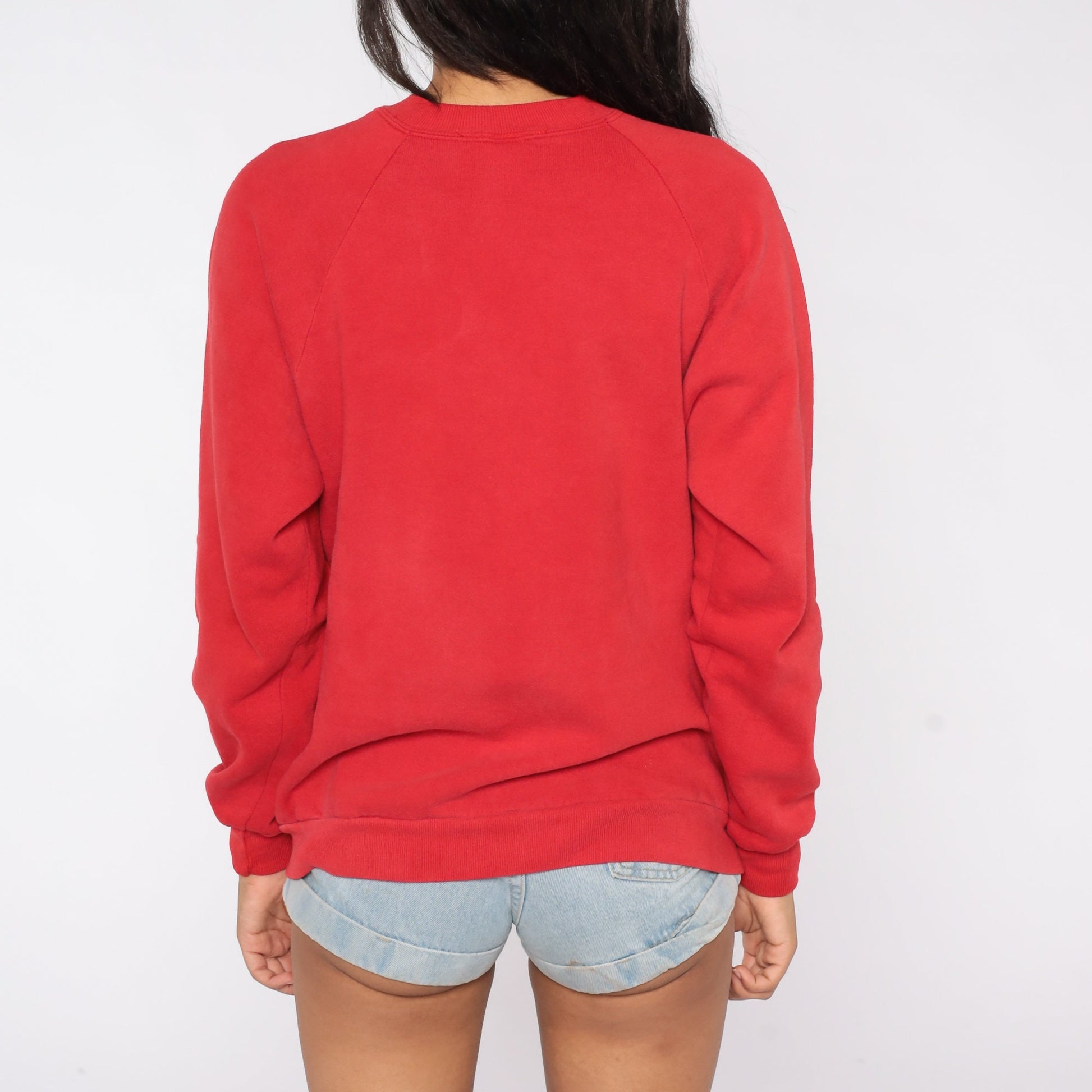 80s Utah Utes Sweatshirt Red Graphic Crewneck College Football Large L