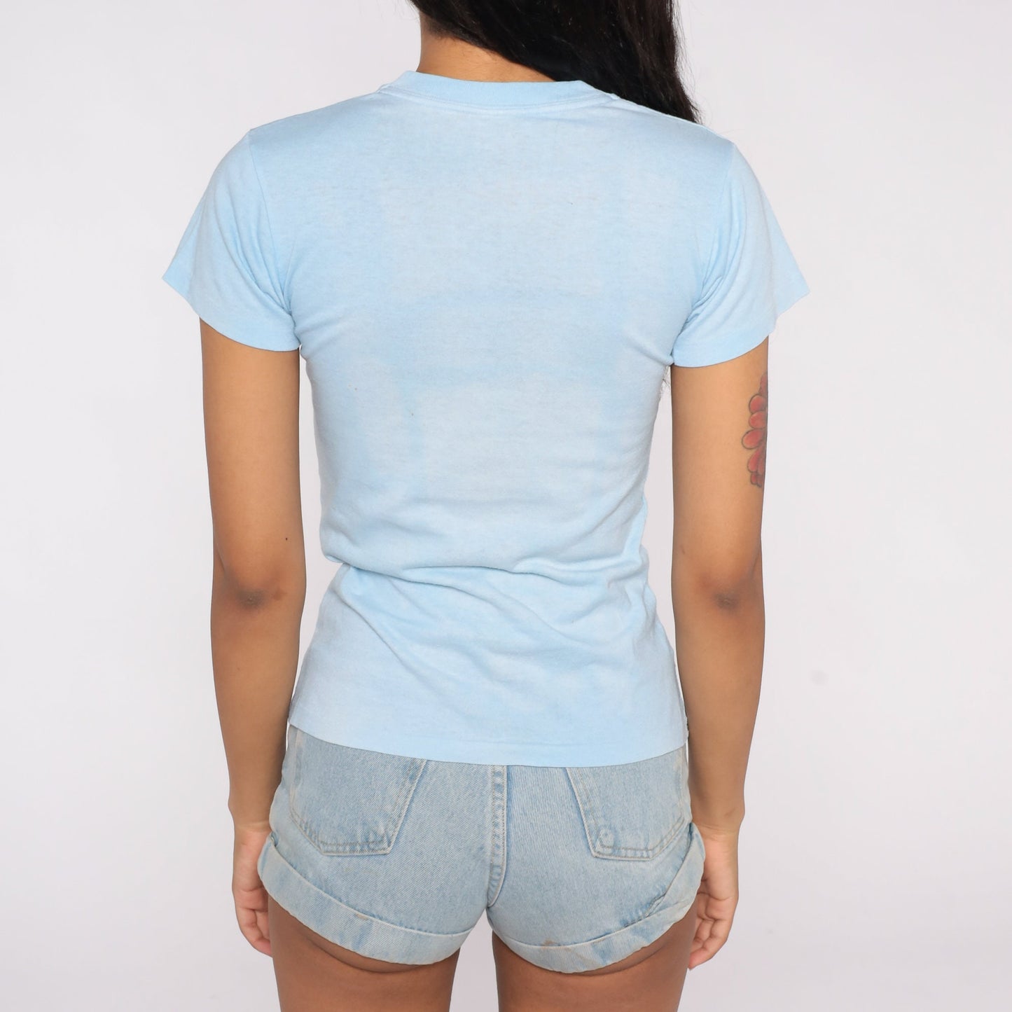 80s Washington DC White House Graphic T-Shirt Baby Blue Single Stitch Small