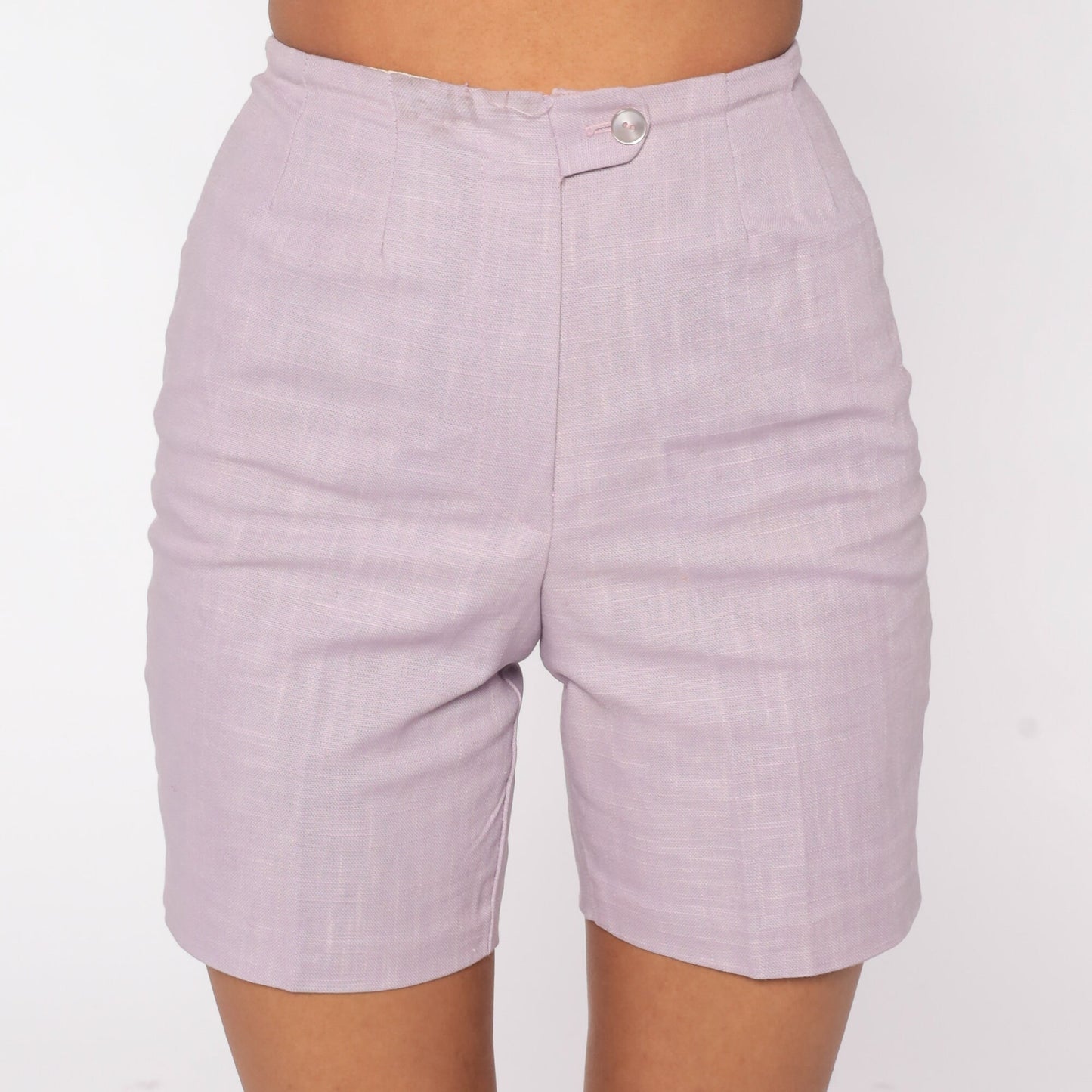 60s Lavender High-Waisted Shorts Slim Fit Purple Vintage Extra Small