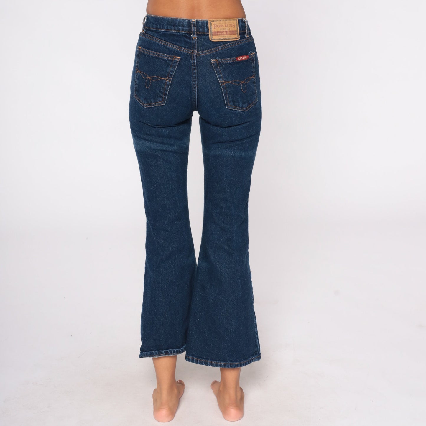 Y2K Paris Blues Flared Jeans Blue Denim Mid Rise Extra Small