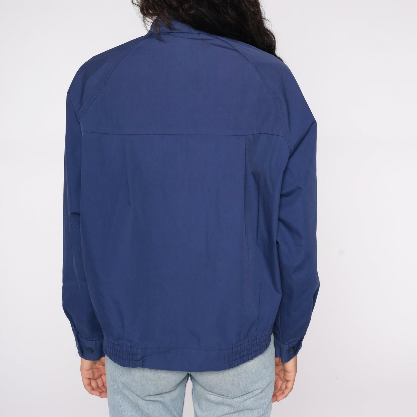 80s Pacific Trail Navy Windbreaker Jacket Zip Front Pockets Small