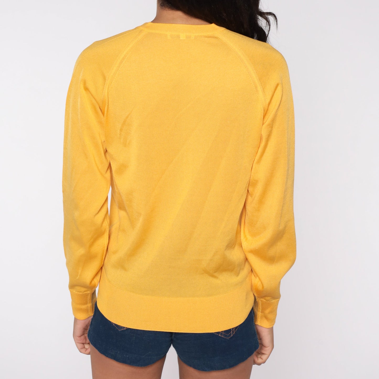 80s Paganica Yellow Raglan Sweater Pullover Small S