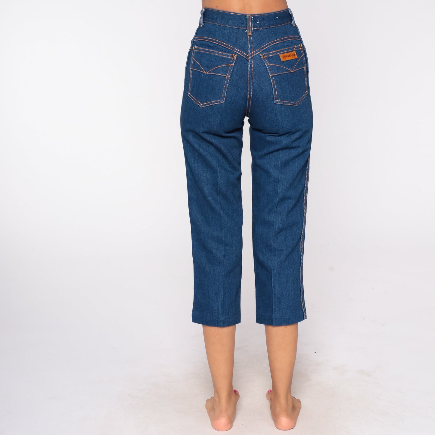 90s Gitano High Waisted Capri Jeans Dark Wash Denim Cropped Extra Small